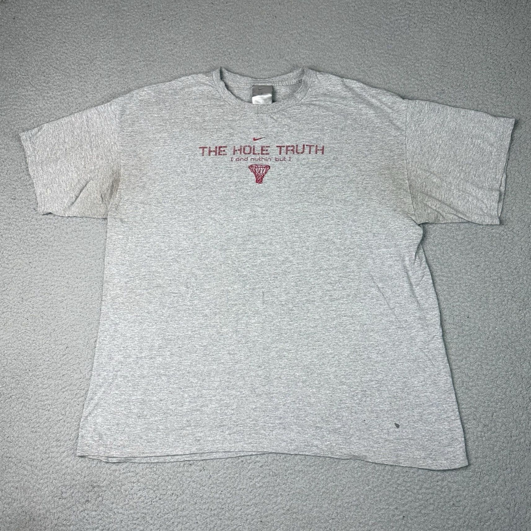 Nike VINTAGE Nike T Shirt Mens XL Gray 90s Basketball Swoosh Distressed Rare Center Size US XL / EU 56 / 4 - 2 Thumbnail