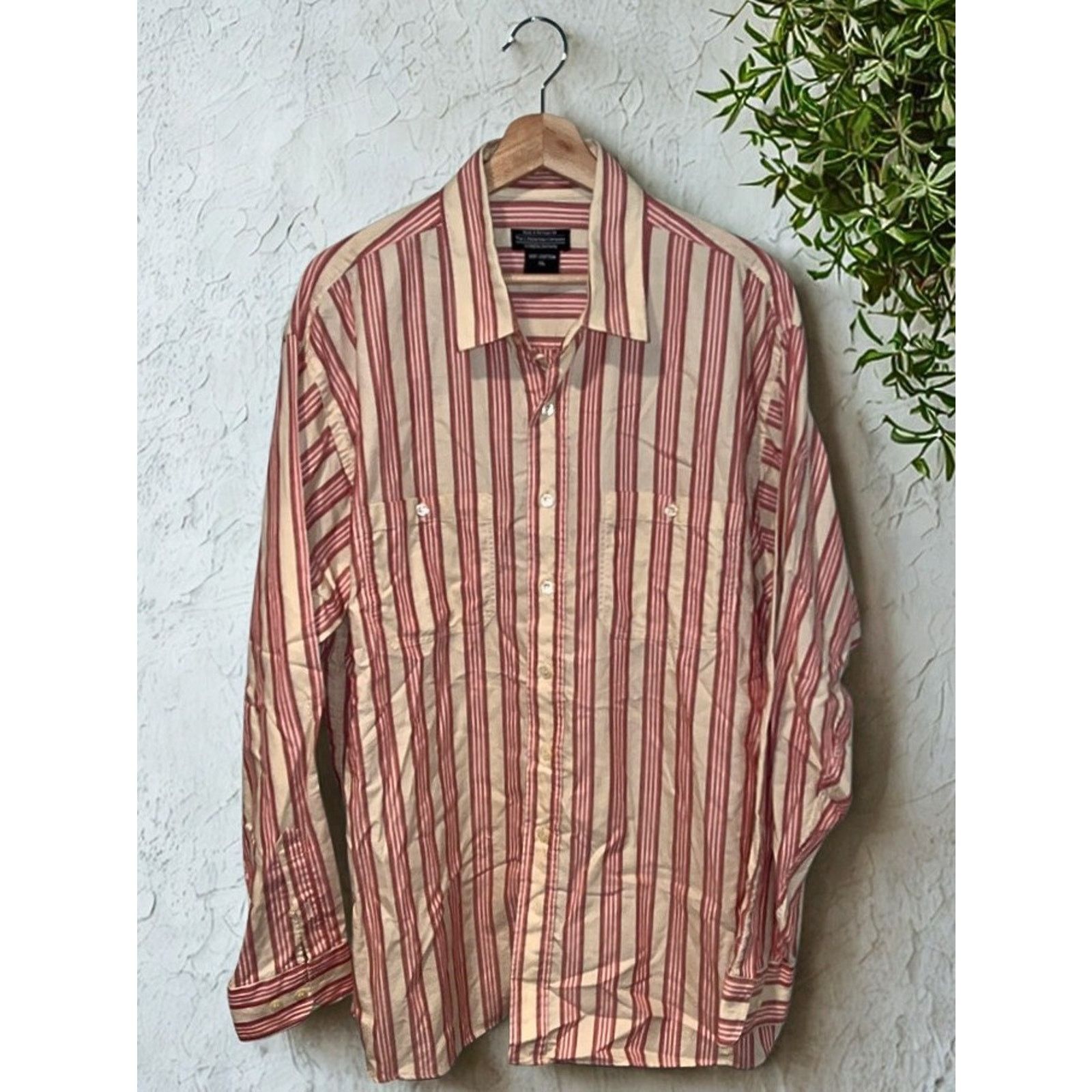 J. Peterman J. Peterman Shirt XL Striped Double Pocket Button Up L/S Size US XL / EU 56 / 4 - 6 Thumbnail