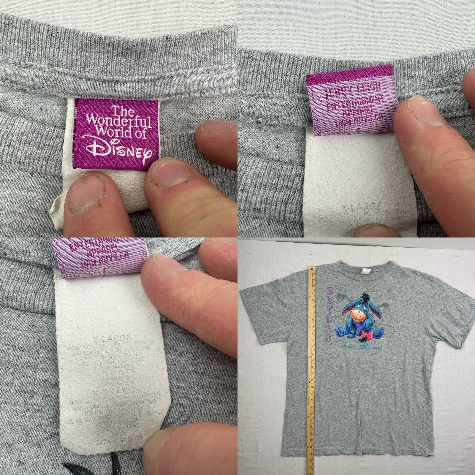 Disney VINTAGE Disney Eeyore T Shirt Womens XL Gray Y2K Cute Glitter Winnie Pooh 90s Classic Cartoon Shirt Womens XL Gray Glitter Size XL / US 12-14 / IT 48-50 - 8 Thumbnail
