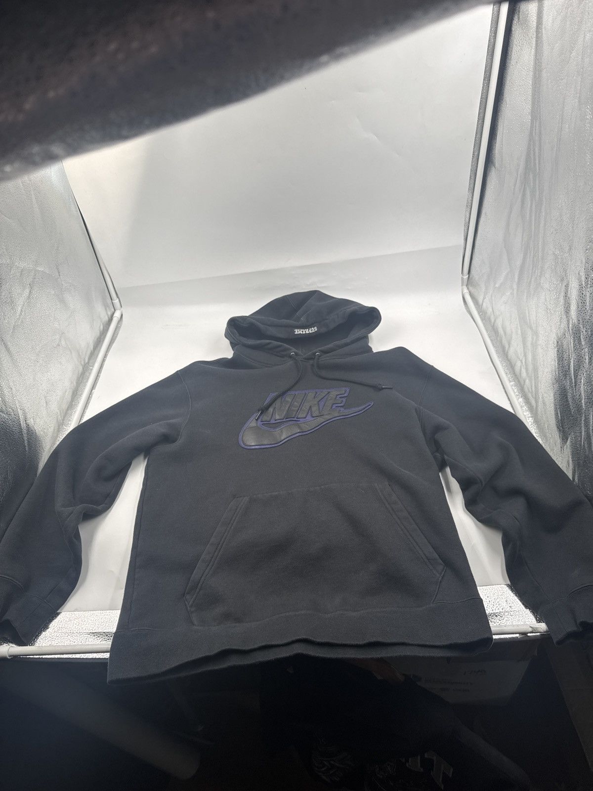 Nike Supreme Leather Applique Hoodie | Grailed