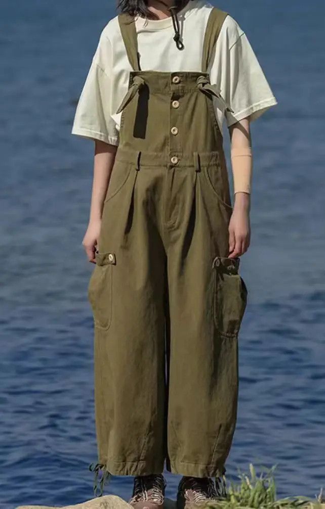 Japanese Brand × Jean Japanese Vintage Large Pocket Harajuku Dungarees Size 28" / US 6 / IT 42 - 2 Thumbnail