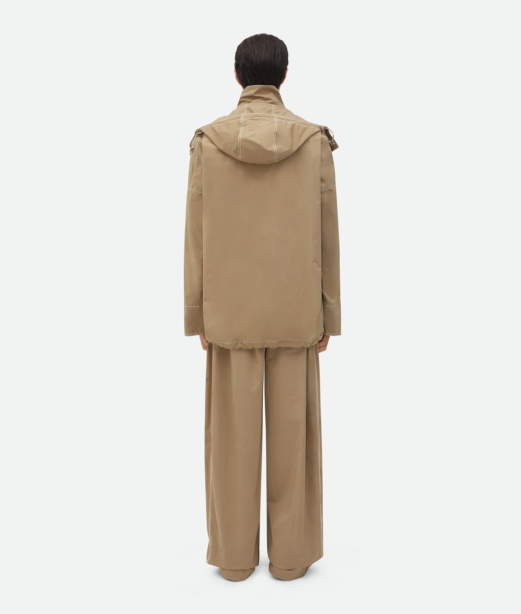 Bottega Veneta o1n1vont1224 Tech Nylon Hooded Blouson Jacket in Brown Size US L / EU 52-54 / 3 - 3 Thumbnail