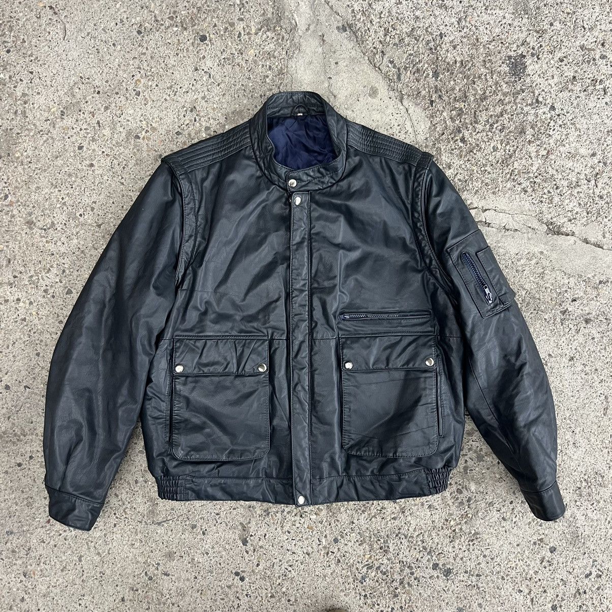 Vintage Genuine Real Leather Jacket High Quality Rock Punk