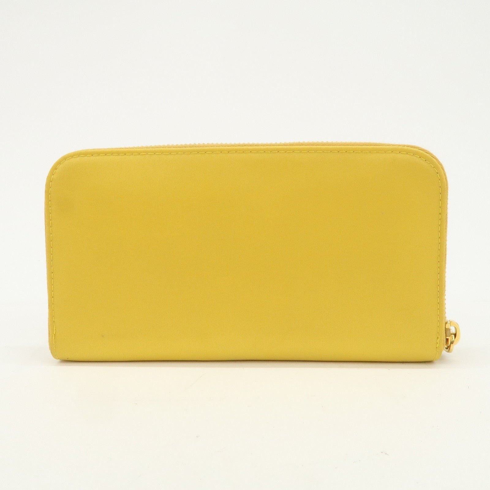 Prada Prada Triangle Logo Nylon Zippy Wallet Yellow Size ONE SIZE - 2 Thumbnail