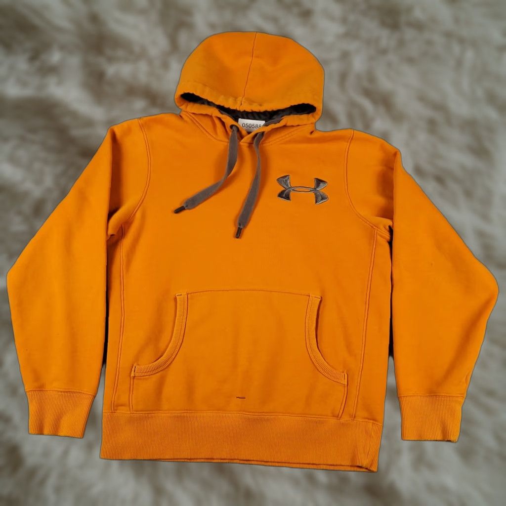 Under Armour Under Armour Hoodie Mens Small Orange Pullover Sweatshirt Mock Neck Adjustable Logo Casual Sweatshirt Size US S / EU 44-46 / 1 - 1 Thumbnail