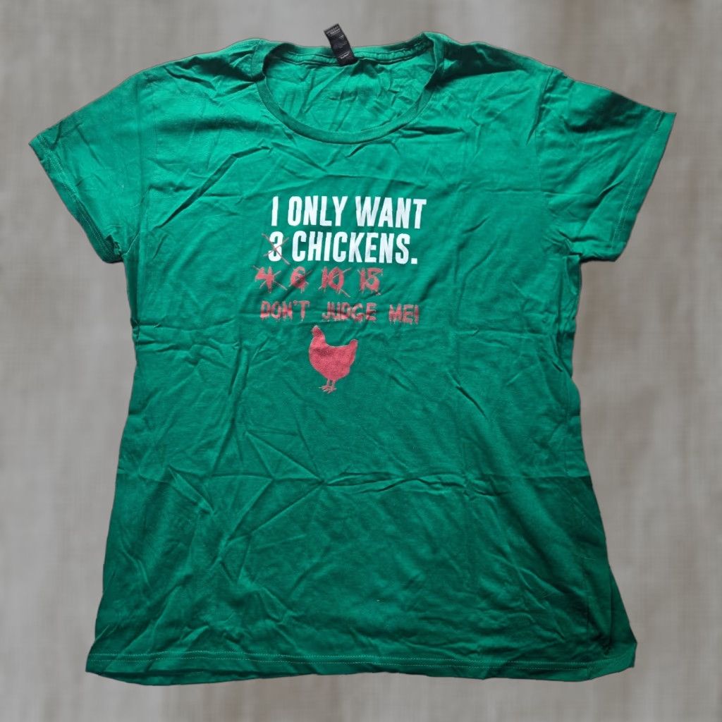 Gildan VINTAGE Gildan Shirt XL Black I Only Want 3 Chickens Funny Farm T-Shirt Unisex Adults Mens Womens Size US XL / EU 56 / 4 - 1 Thumbnail