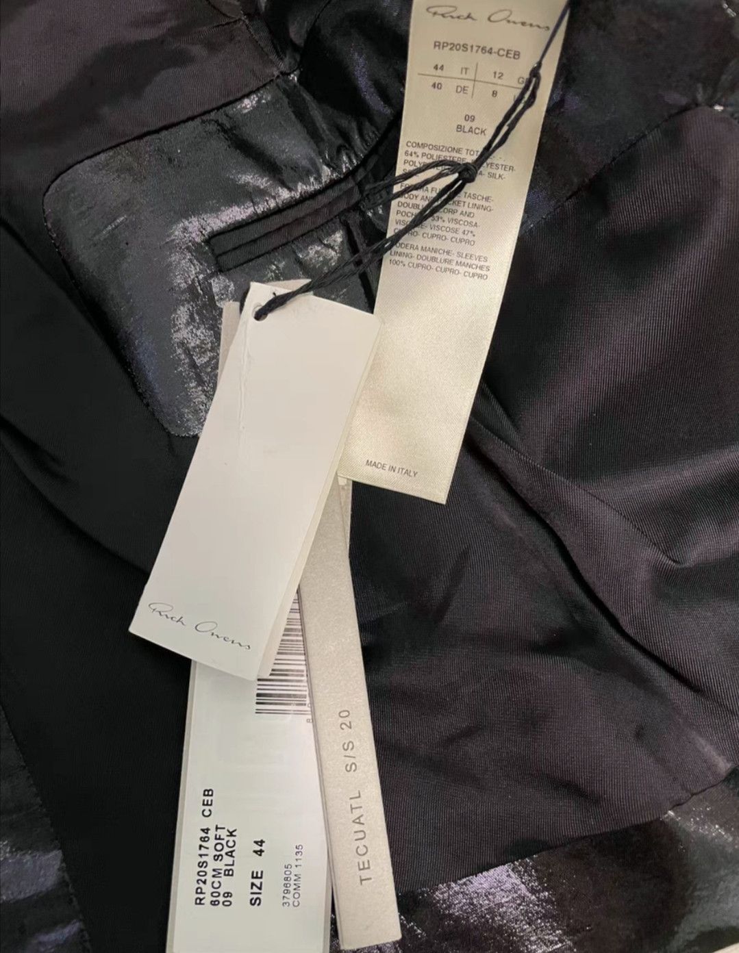 Rick Owens Jacket for female / shoulder pad metal-feel wax suit-2505 Size L / US 10 / IT 46 - 3 Thumbnail