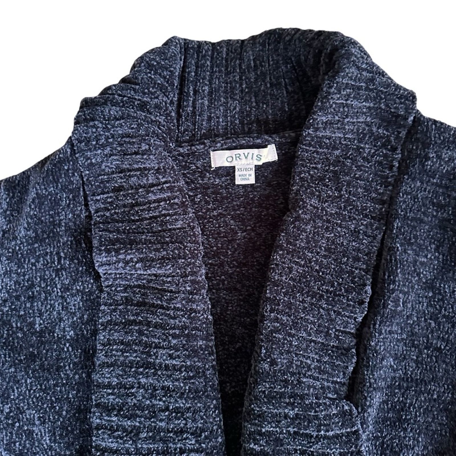 Orvis Orvis Chenille Open Front Cardigan – Black – Size XS – EUC Size XS / US 0-2 / IT 36-38 - 5 Thumbnail