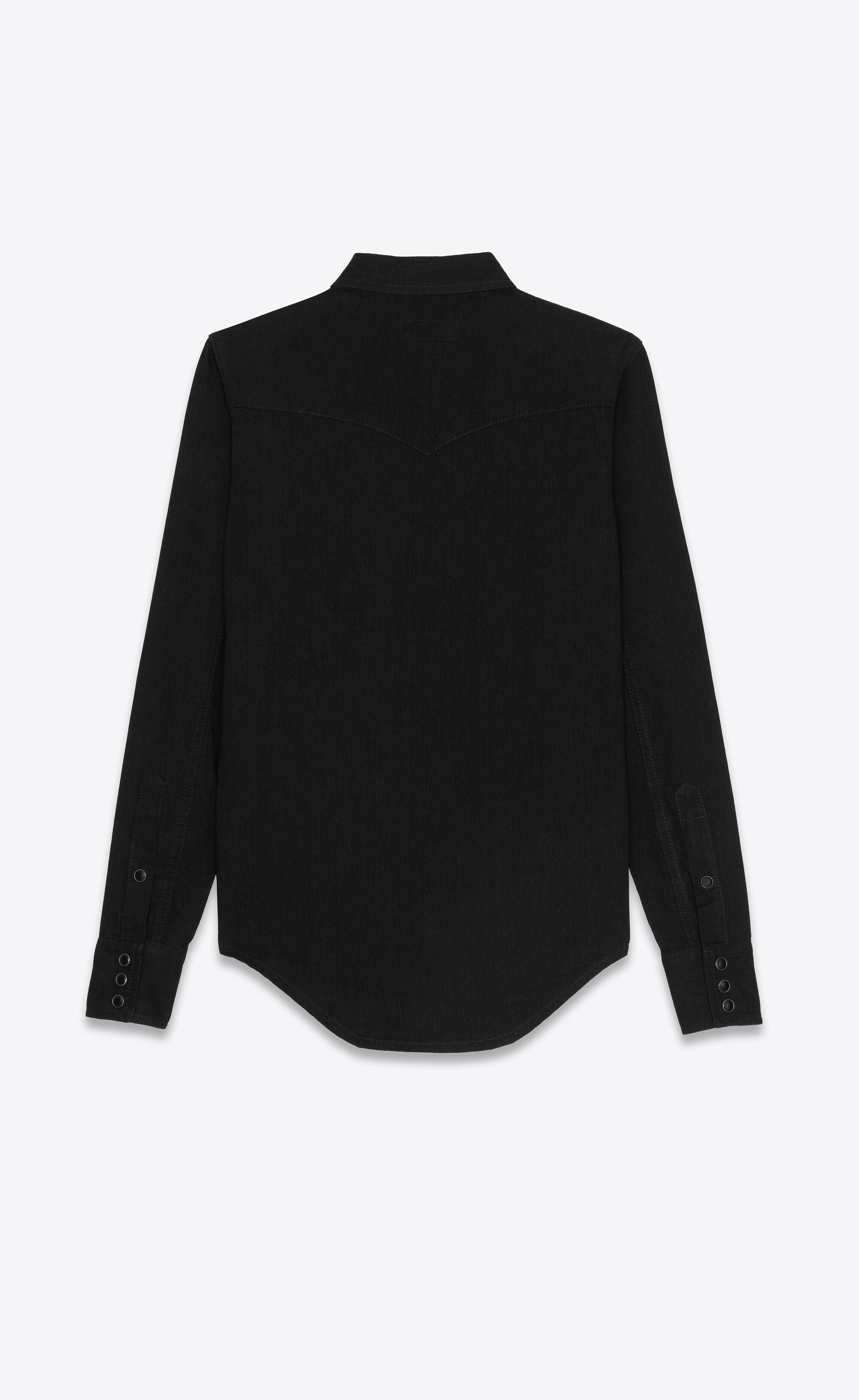 Saint Laurent Paris o1tp1o0125 Western Shirt Rinse Denim in Black Size S / US 4 / IT 40 - 2 Thumbnail