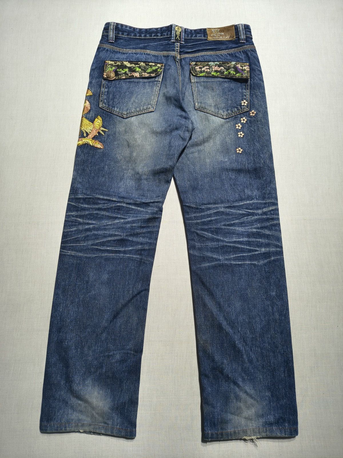 Japanese Brand Big Train Phoenix Embroidered Denim Jeans 🐦‍🔥(031) Size US 34 / EU 50 - 7 Thumbnail
