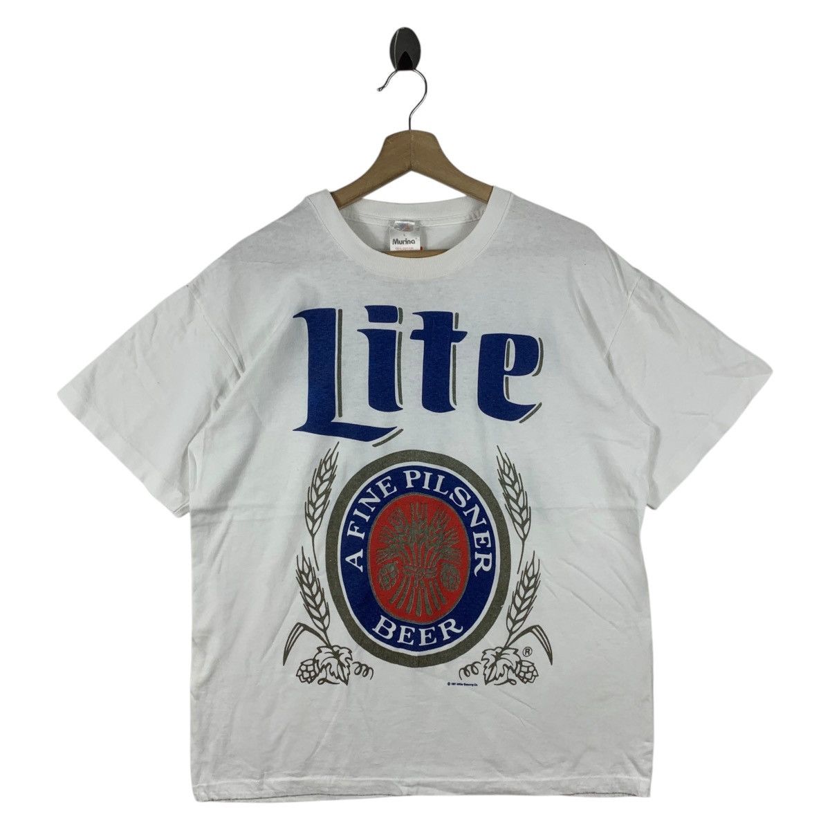 Japanese Brand × Vintage Vintage MILLER LITE beer big print tee Size US L / EU 52-54 / 3 - 1 Thumbnail
