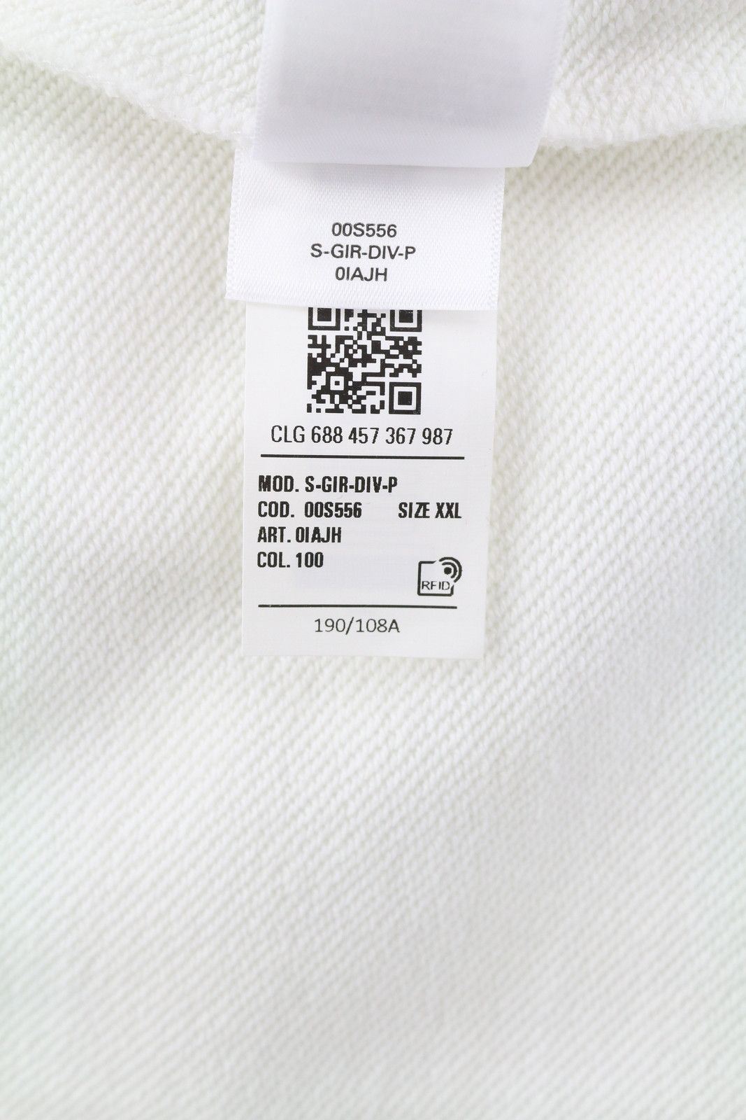 Diesel S-GIR-DIV-P 2XL White Logo Sweatshirt 41022 Size US XXL / EU 58 / 5 - 9 Thumbnail