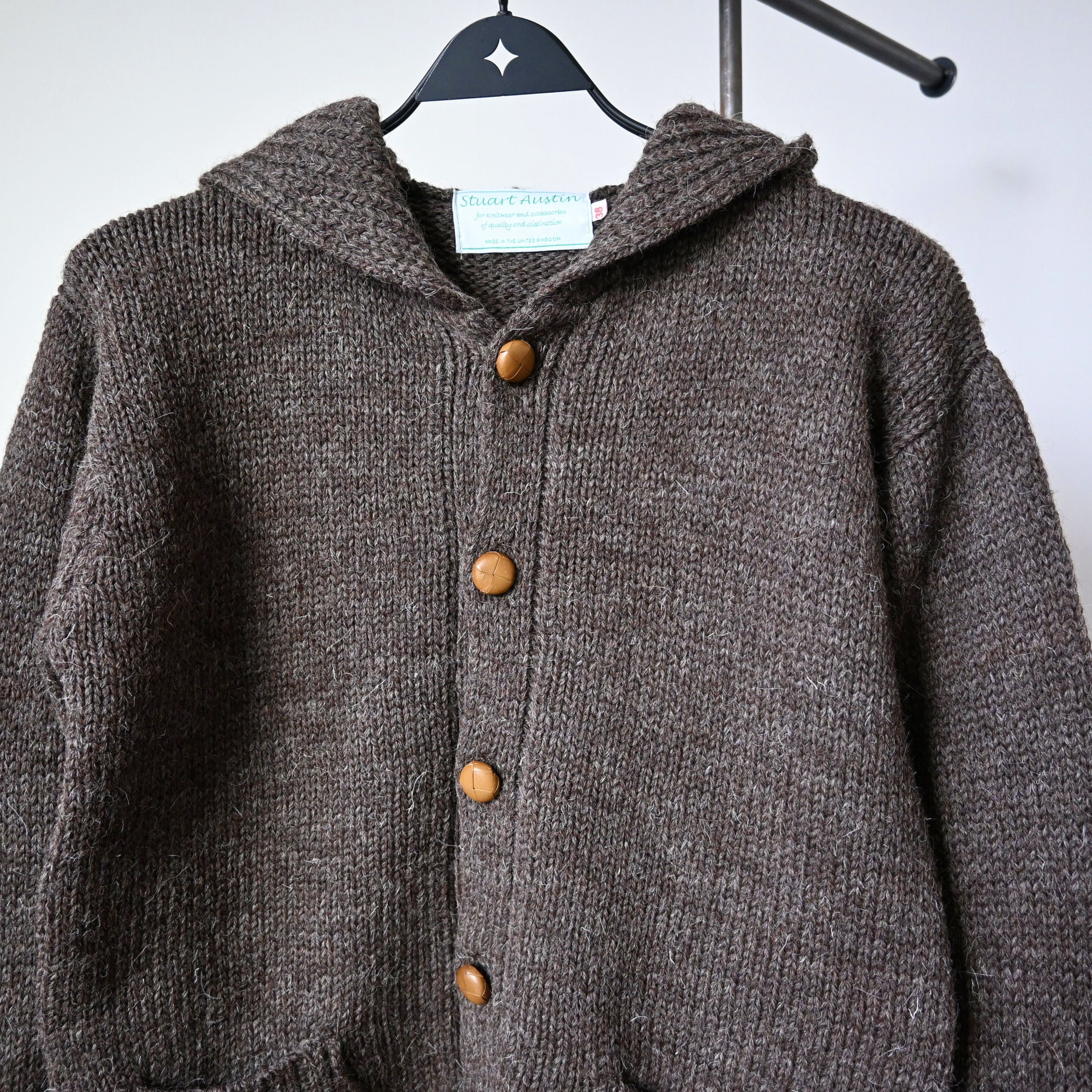 Vintage VTG 1990s Stuart Austin heavy wool knit hoodie, made in UK Size US M / EU 48-50 / 2 - 6 Thumbnail
