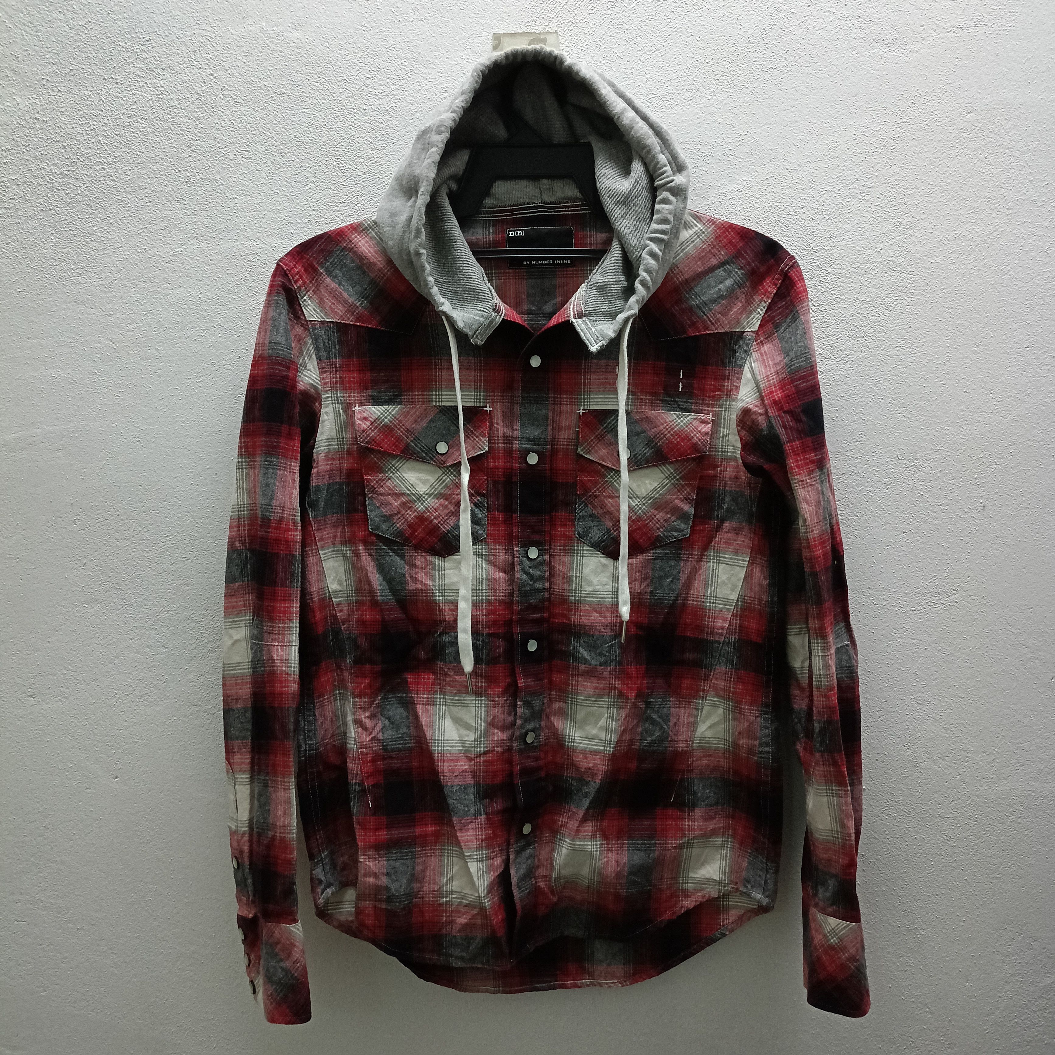 NUMBER (N)INE PLAID FLANNEL WITH HOODIE