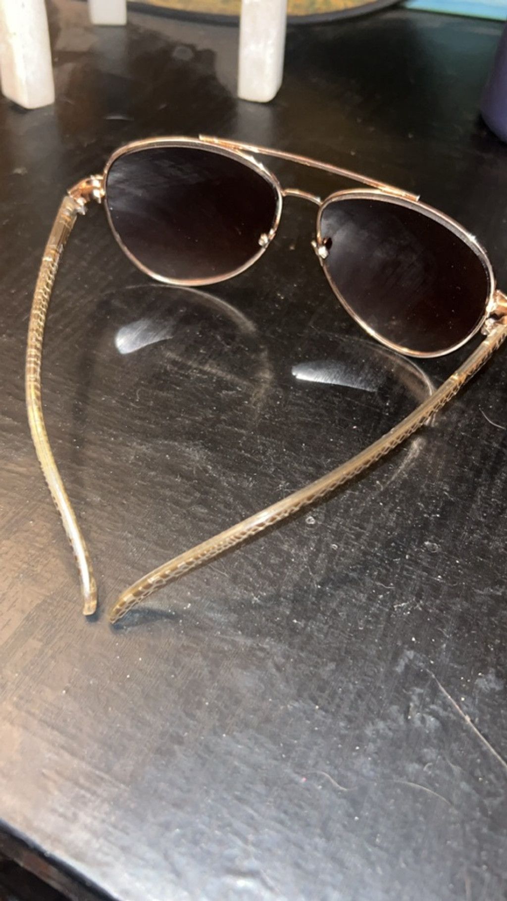 The Unbranded Brand Women's Unbranded Brown Gold Aviator Sunglasses One Size Size ONE SIZE - 2 Thumbnail