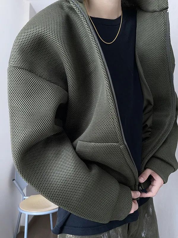 Vintage Ayukawa x Asaka Double Layer Green Mesh Hoodie Size US L / EU 52-54 / 3 - 1 Thumbnail