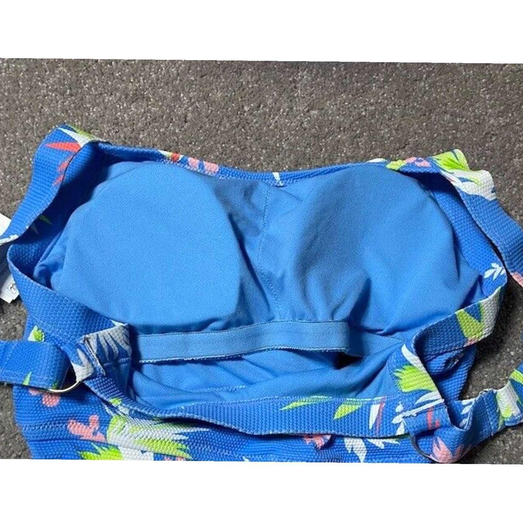 Jessica Simpson Jessica Simpson One Piece Bathing Suit L Floral Beach Women Spaghetti Strap Padded Removable Pads Swim Coastal Nylon Spandex Blue Size L / US 10 / IT 46 - 3 Thumbnail