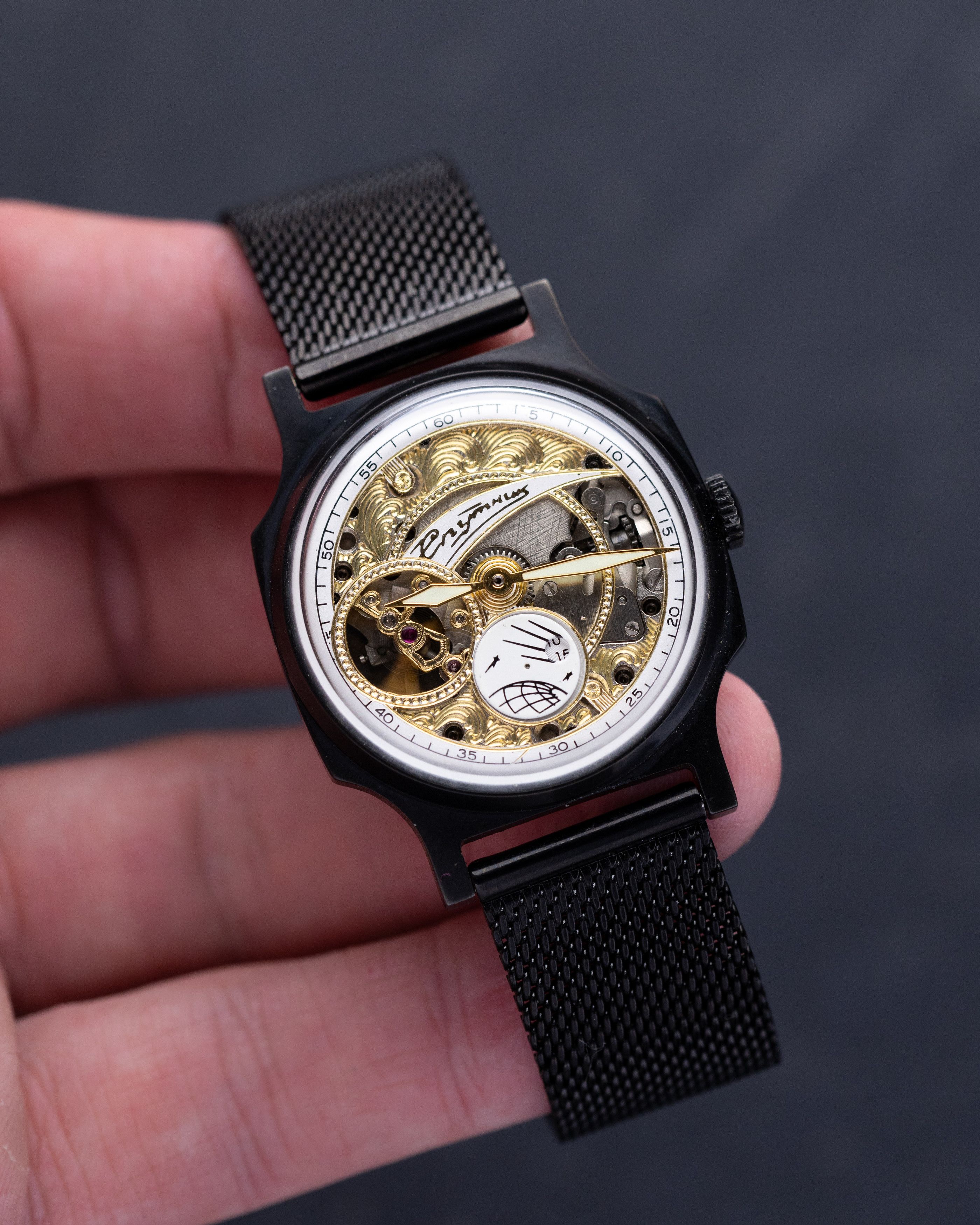 Pobeda Sputnik Skeleton Vintage Soviet Watch