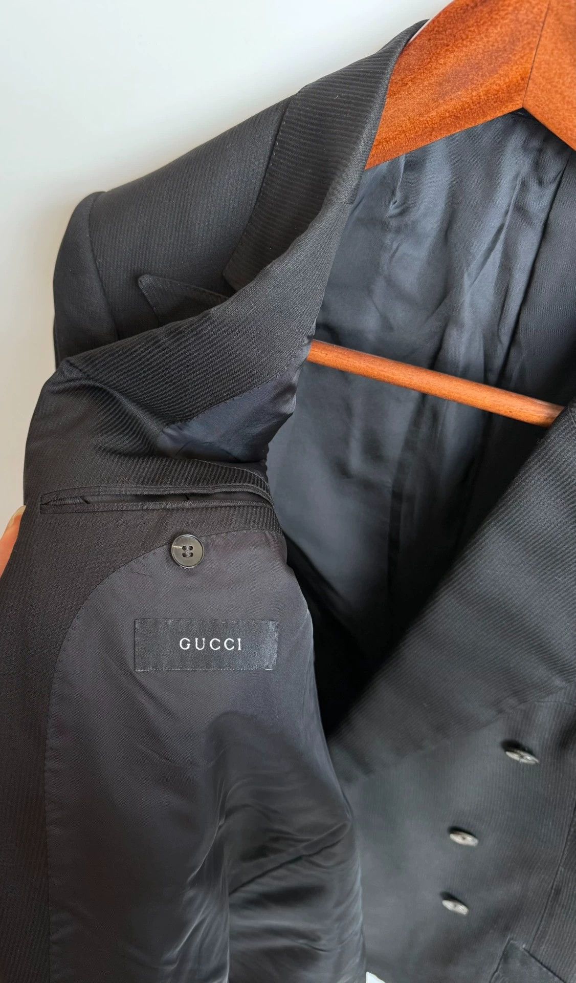 Gucci Gucci 100% Silk Double-Breasted Blazer 48 Size 48R - 6 Thumbnail