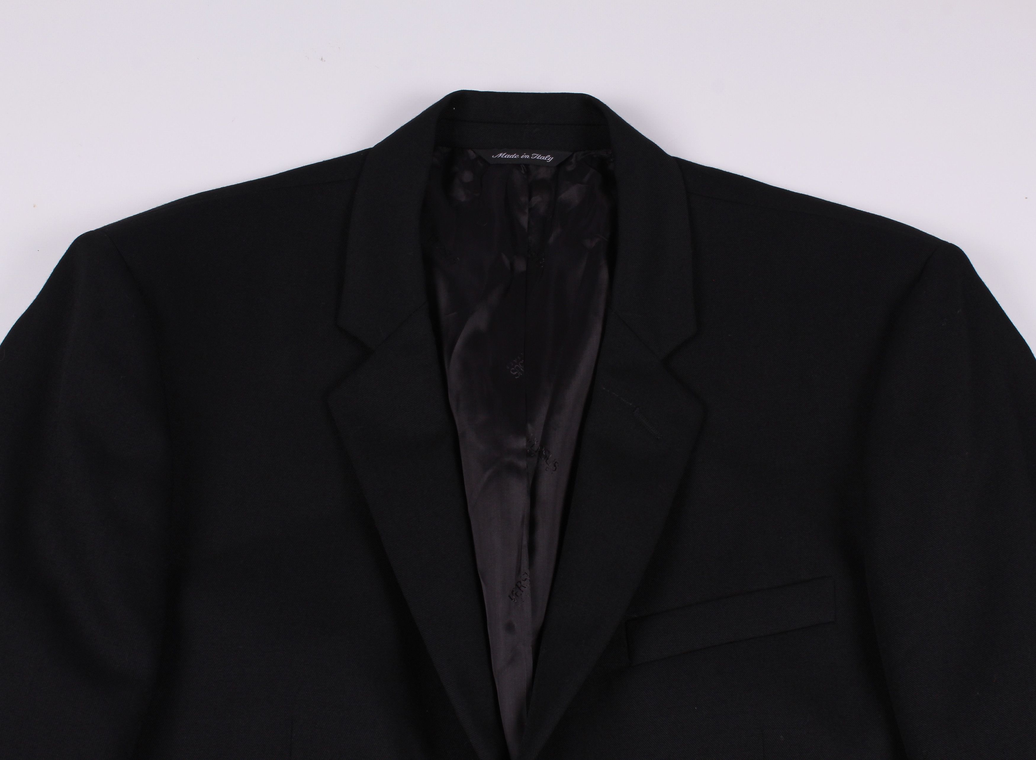 Versace × Versus Versace Vintage Versus Gianni Versace 3 Button Black Wool Blazer Size 52R - 2 Thumbnail
