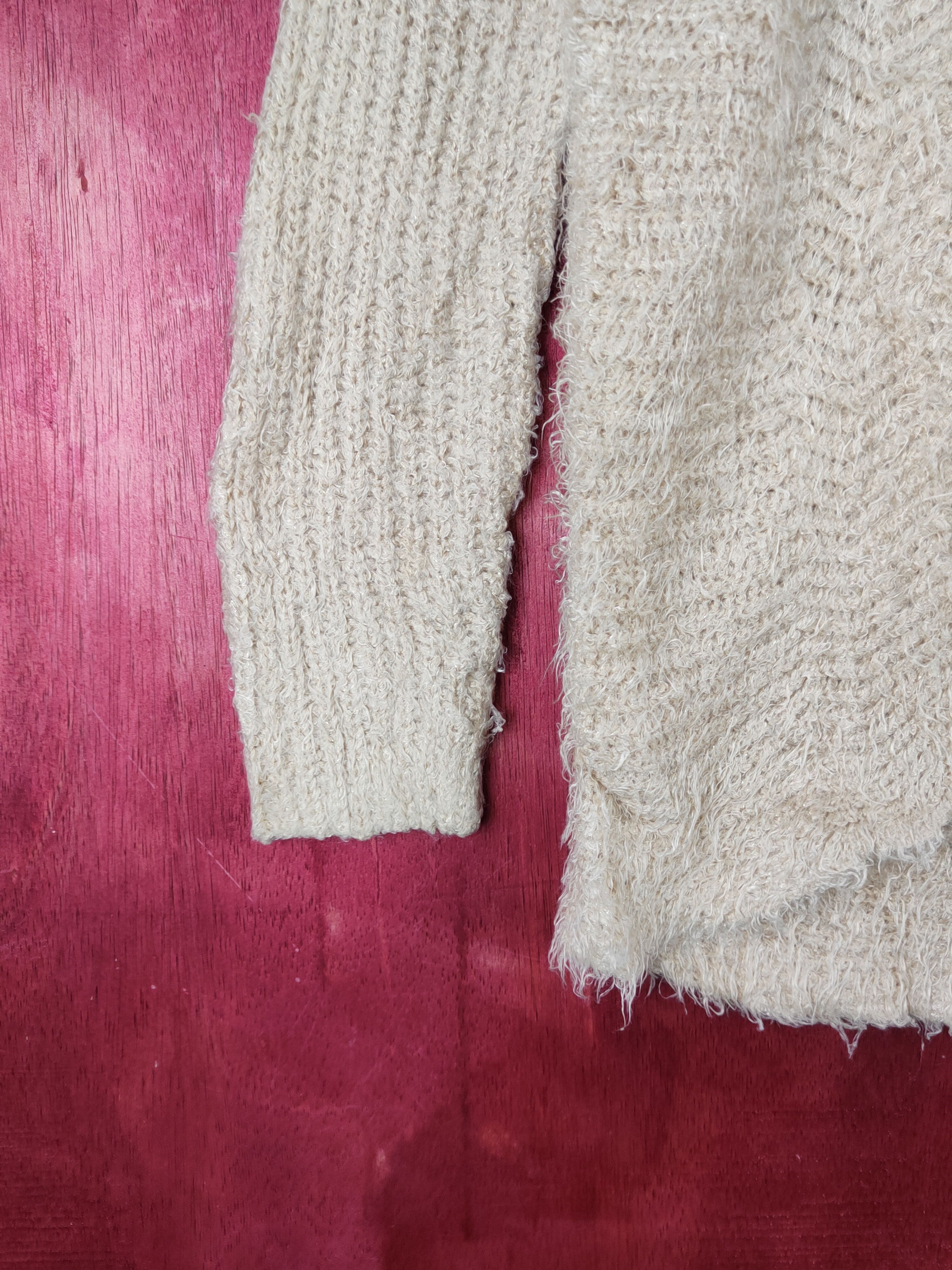 Homespun Knitwear Moderate Light Brown Shag Shaggy Fur Mohair Knitwear #S2163 Size M / US 6-8 / IT 42-44 - 4 Thumbnail