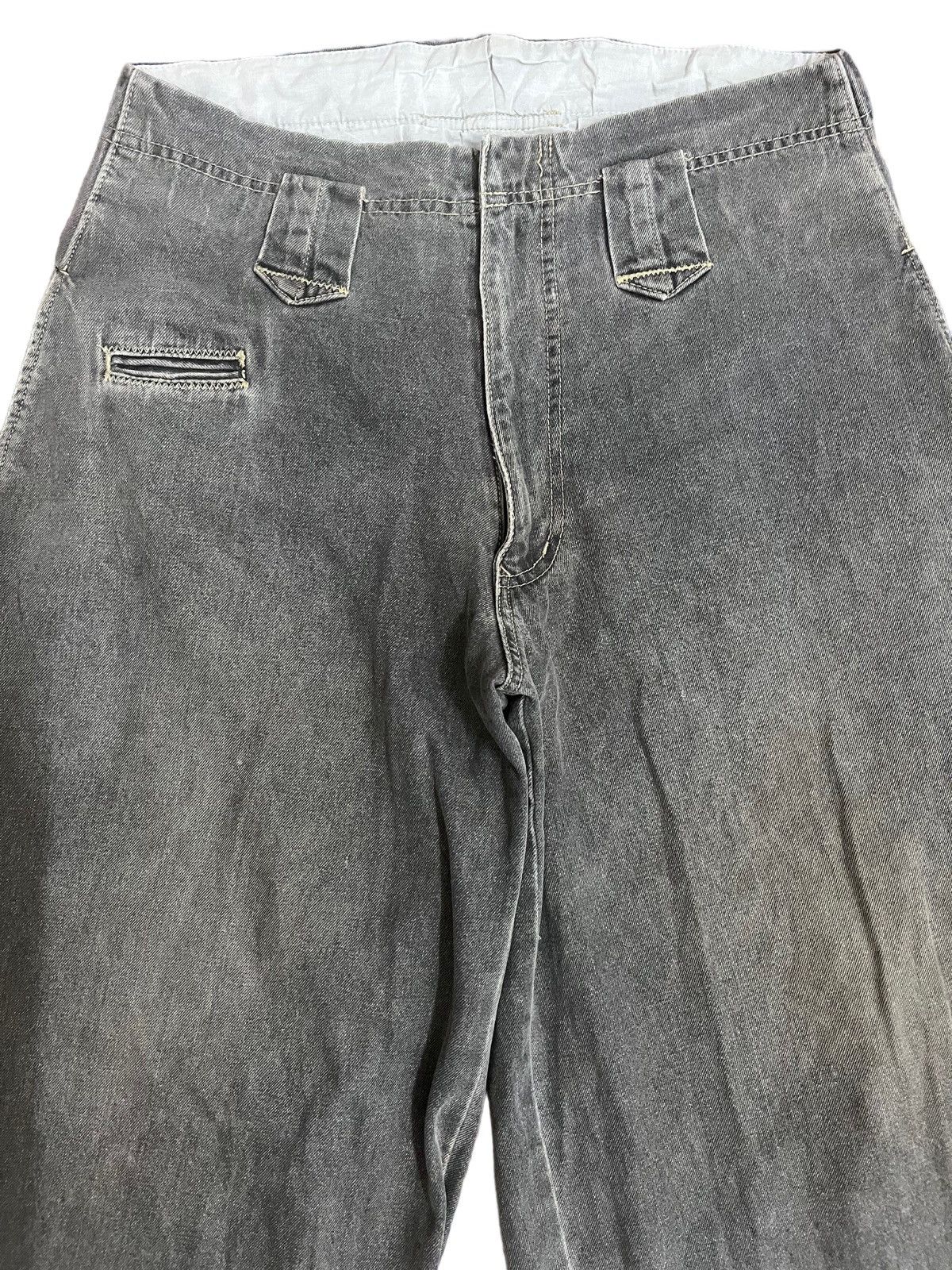 Japanese Brand Vintage Ginwash Grey Monster Workwear Baggy Carpenter Denim Size US 32 / EU 48 - 3 Thumbnail