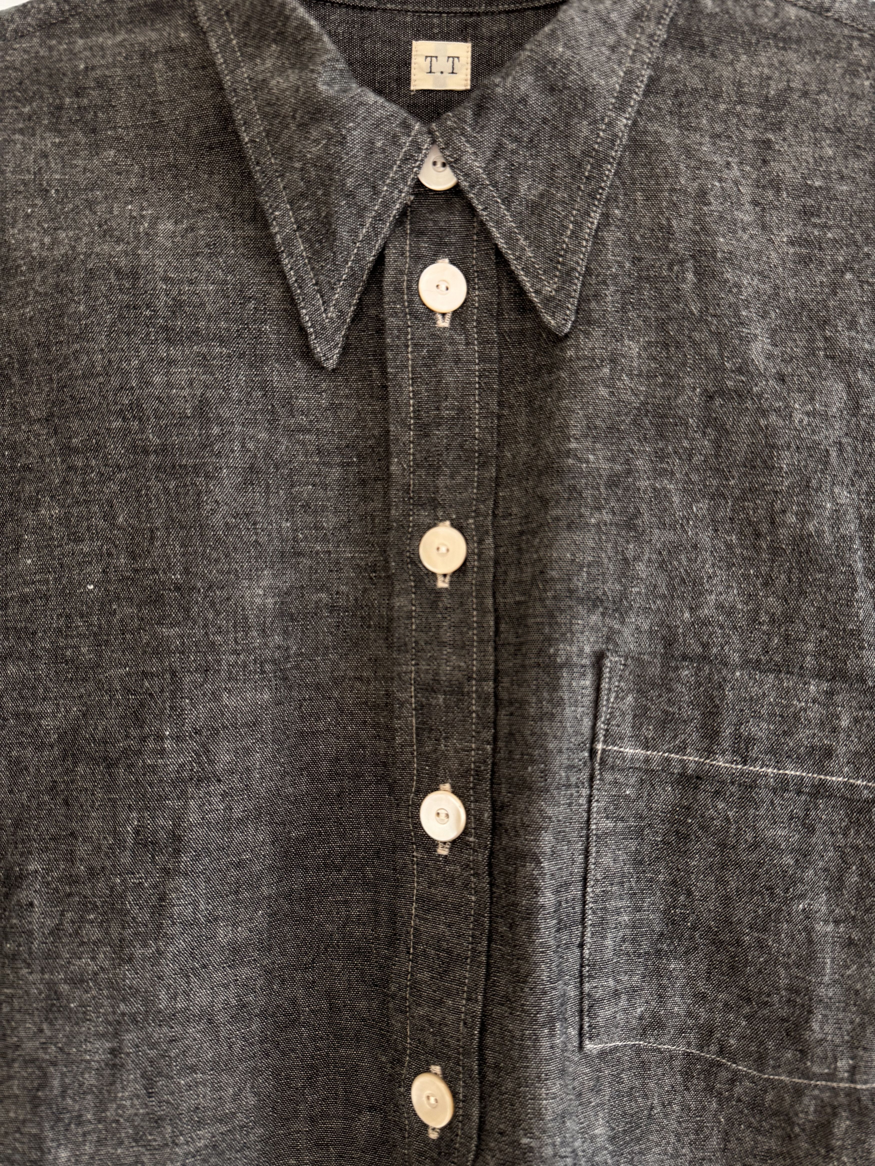 Taiga Takahashi Taiga Takahashi LOT.106 NARROW COLLAR SHIRT Black 14 Size US S / EU 44-46 / 1 - 3 Thumbnail