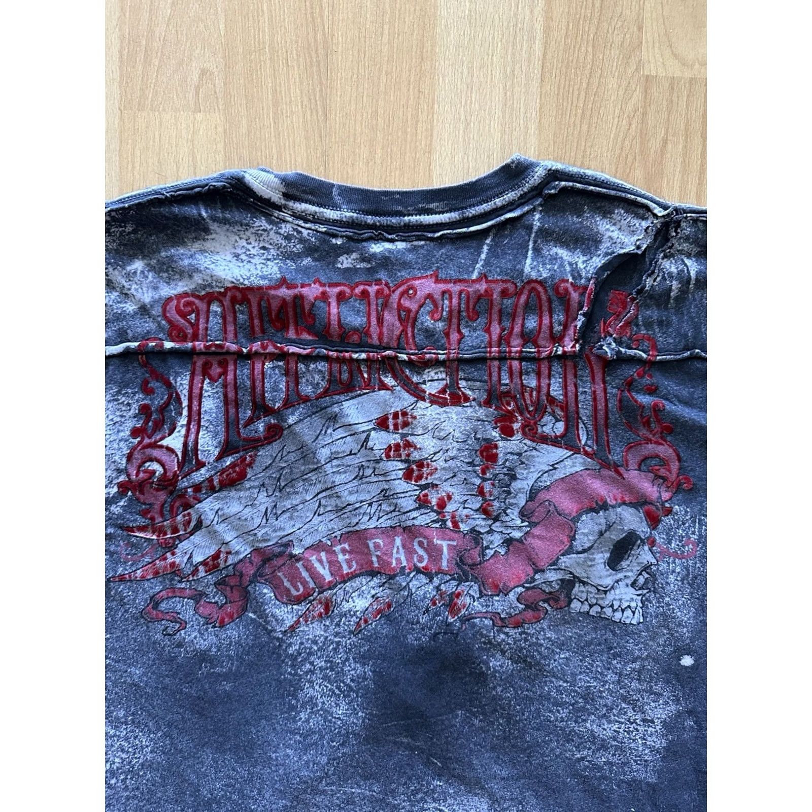Affliction VINTAGE Affliction Tshirt Skull Grunge Y2K Cross Graphic Print Size L Gray Men Size US L / EU 52-54 / 3 - 8 Thumbnail