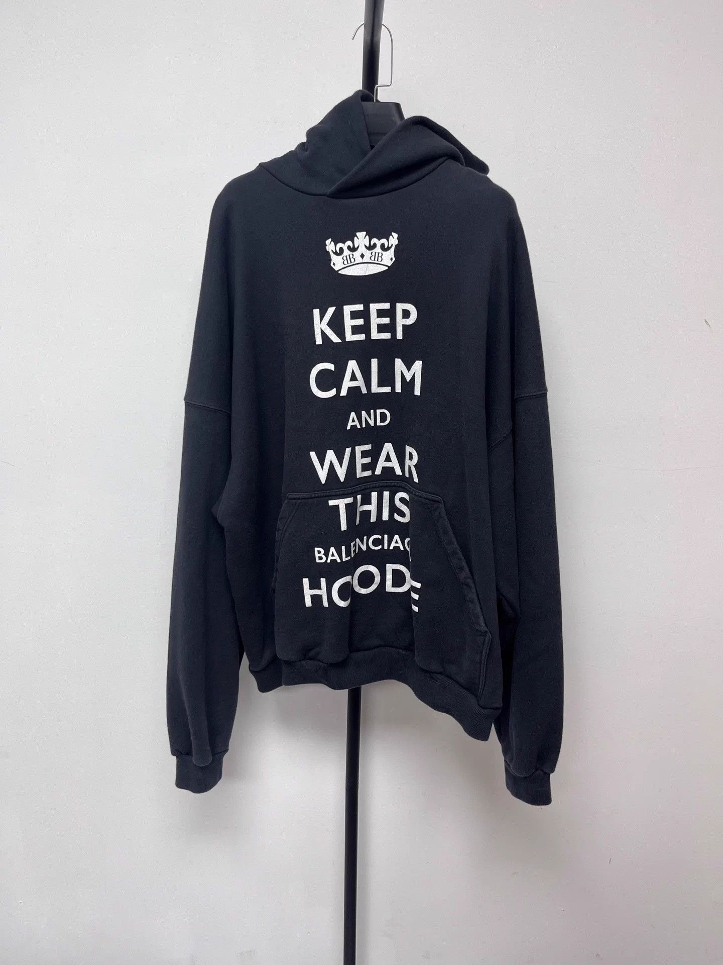 Balenciaga logo print hoodie men's gray almost new XS