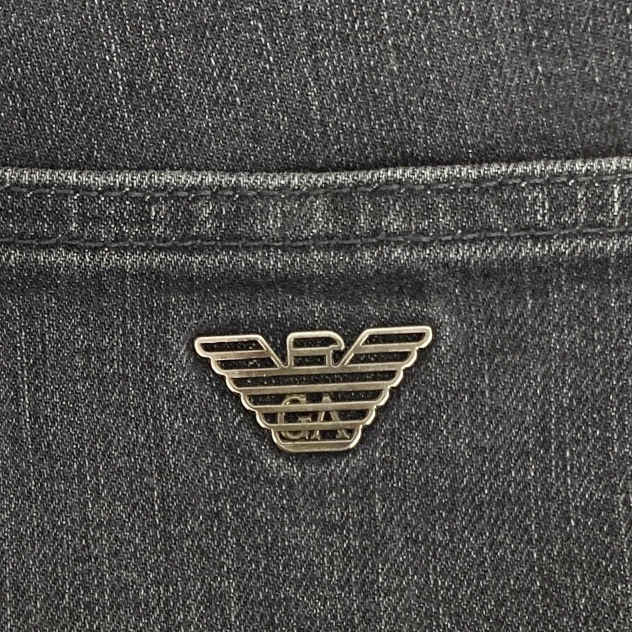 Armani ARMANI Smoke Grey Logo Denim Pants K26WX Size 29" - 6 Thumbnail