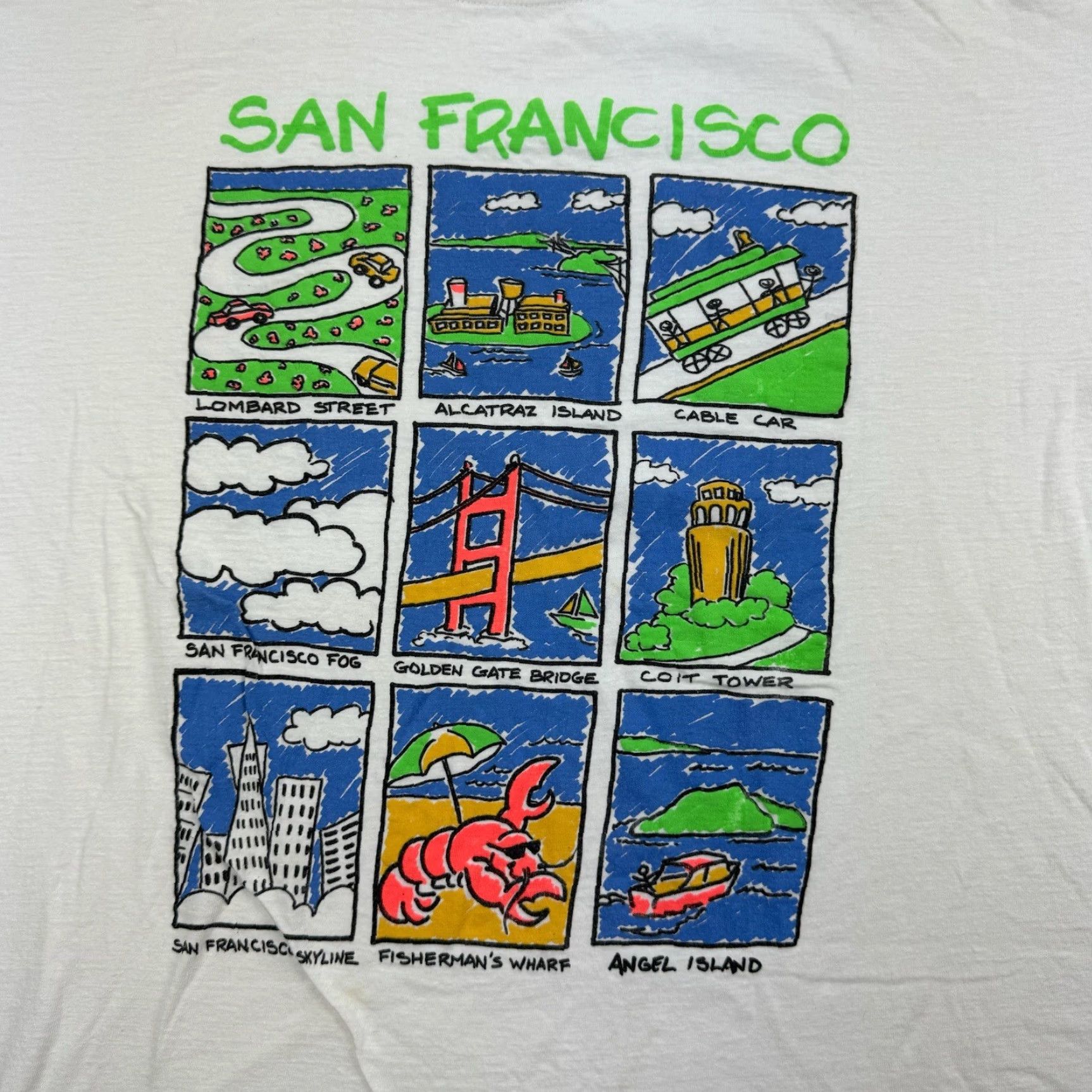 Vintage VINTAGE San Francisco T-Shirt Adult Medium White 90s USA California Travel Outdoor Mens Size US M / EU 48-50 / 2 - 2 Thumbnail