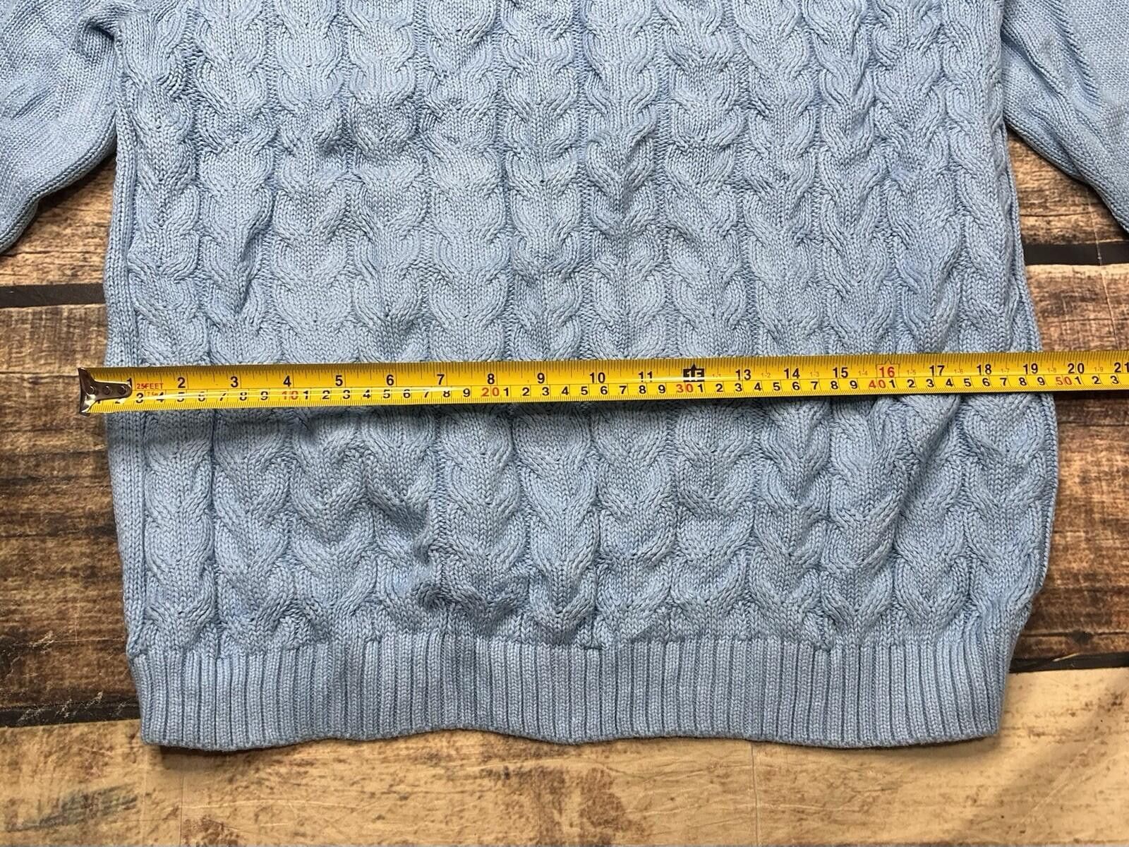 Lands' End Lands End Drifter Sweater Womens XL Cable Knit Cotton Blue Size XL / US 12-14 / IT 48-50 - 10 Thumbnail