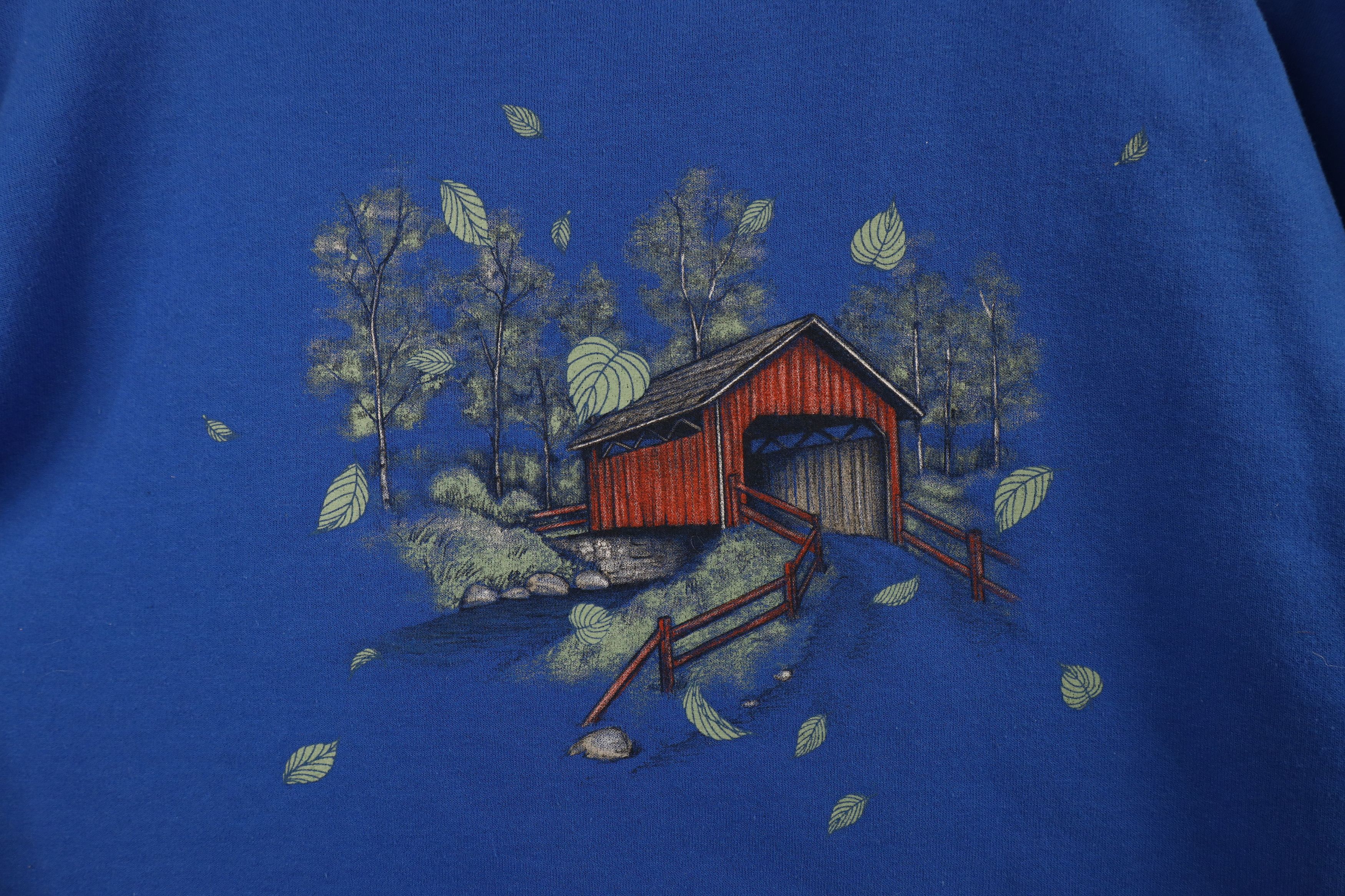 Vintage Vintage 90s Streetwear Farmhouse Country Tree Sweatshirt Size M / US 6-8 / IT 42-44 - 4 Thumbnail