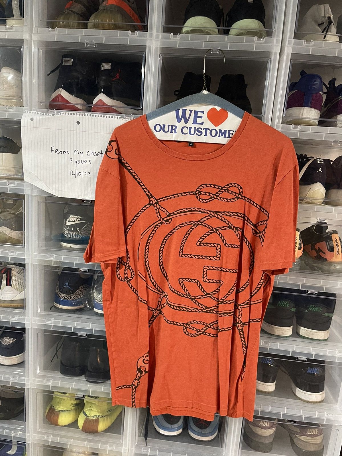 image of Gucci G Ropes Shirt in Orange, Men's (Size XL)