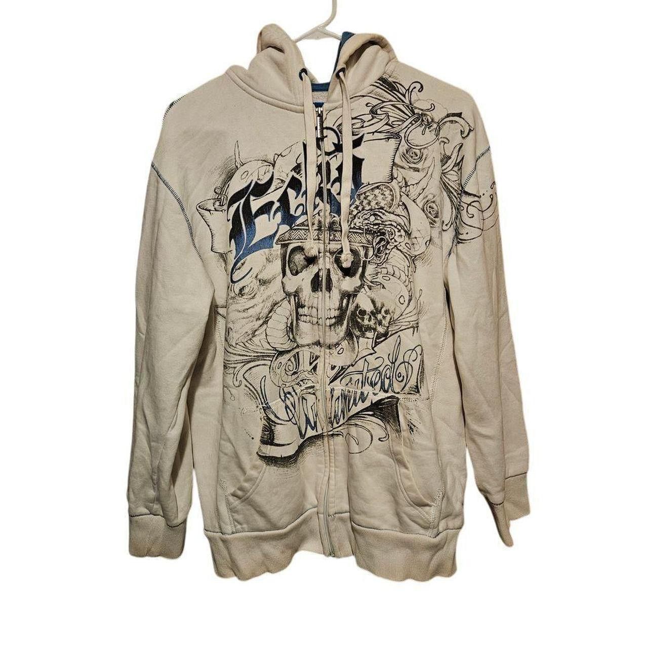 Ecko Unltd. × Streetwear Ecko Edgy Skull Print Grunge Zip Up