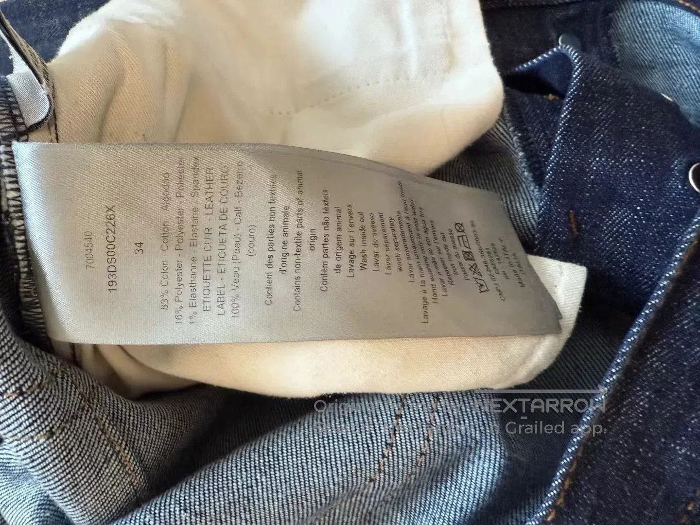 Dior Dior Dark Blue Logo Print Denim Pants. Size 33" - 4 Thumbnail