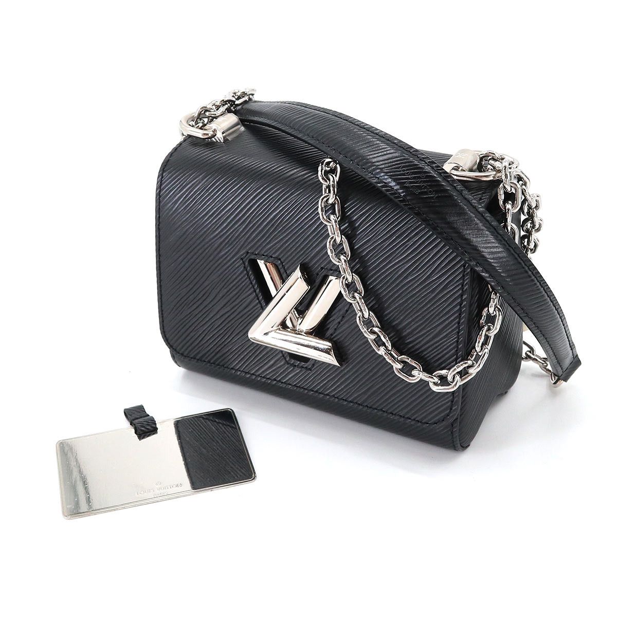 LOUIS VUITTON Twist Mini Epi Leather Chain Shoulder Bag M56117 Noir / Silver