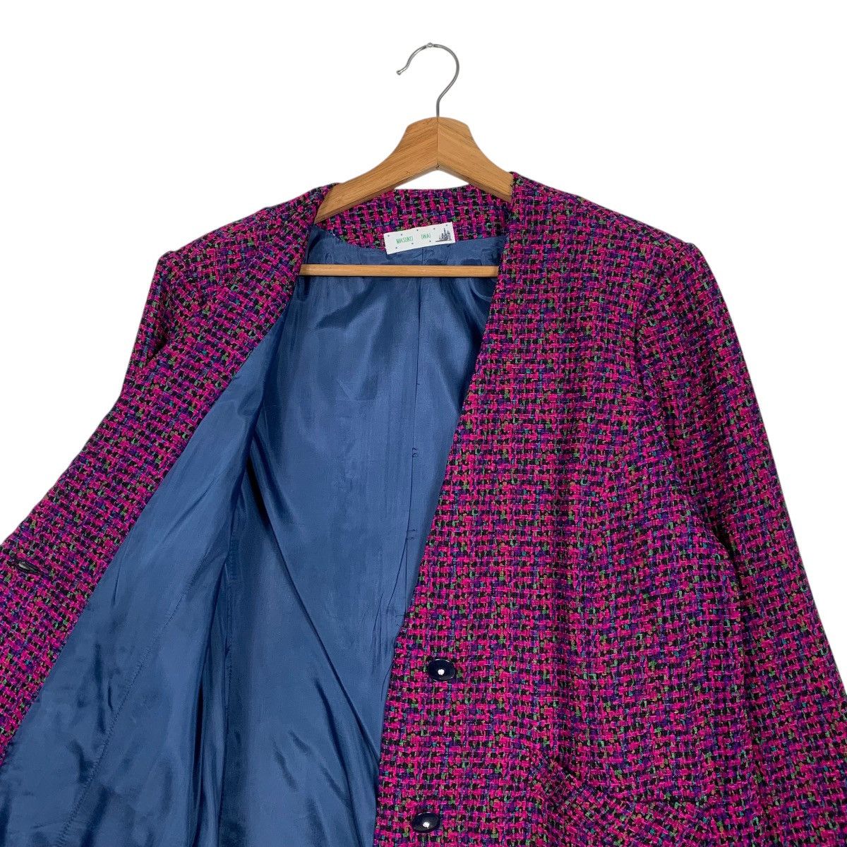 Japanese Brand Japanese Designer Masuko Iwai Women Tweed Jacket Size M / US 6-8 / IT 42-44 - 10 Thumbnail