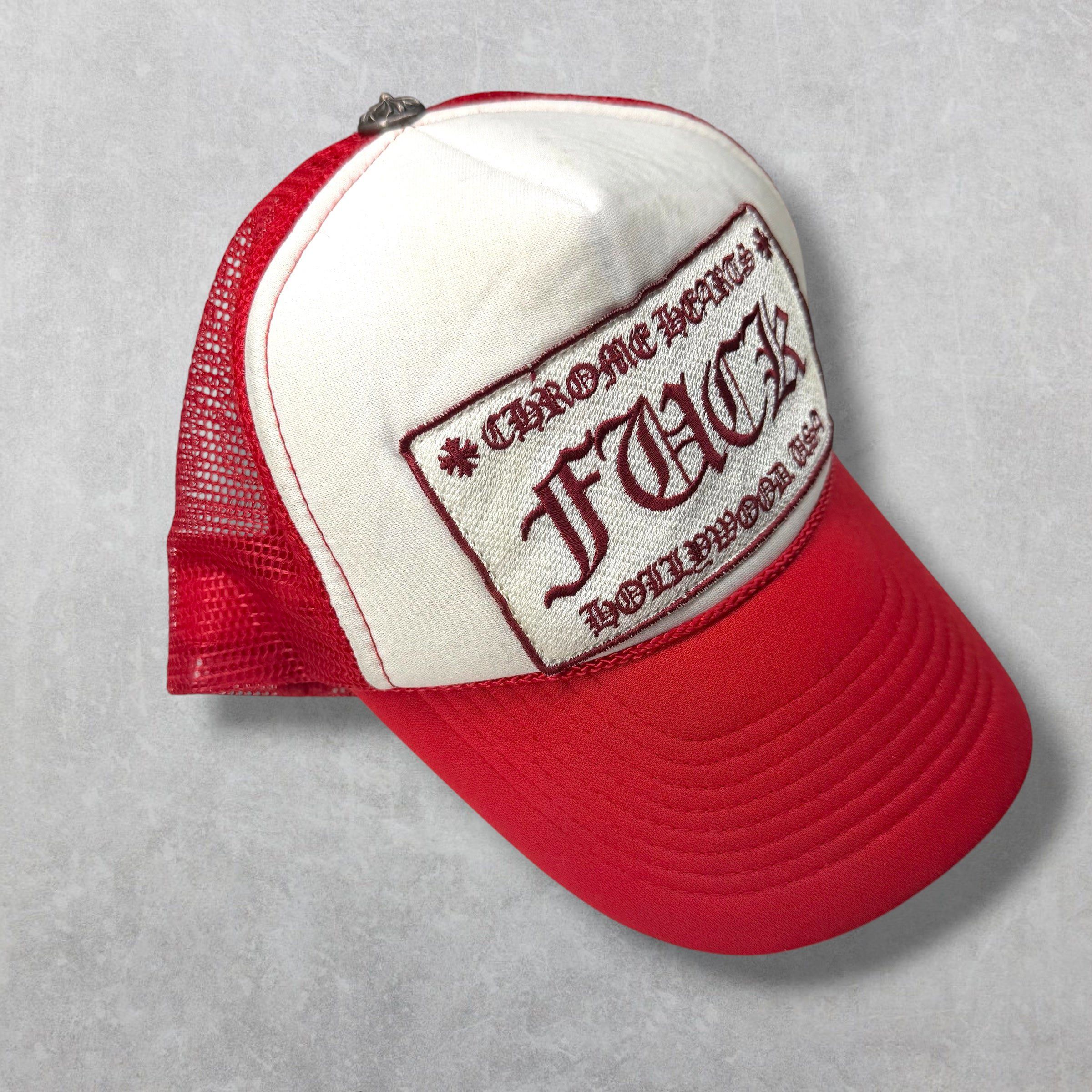 Chrome Hearts Vintage Chrome Hearts Fuck Red Trucker Hat Size ONE SIZE - 2 Thumbnail