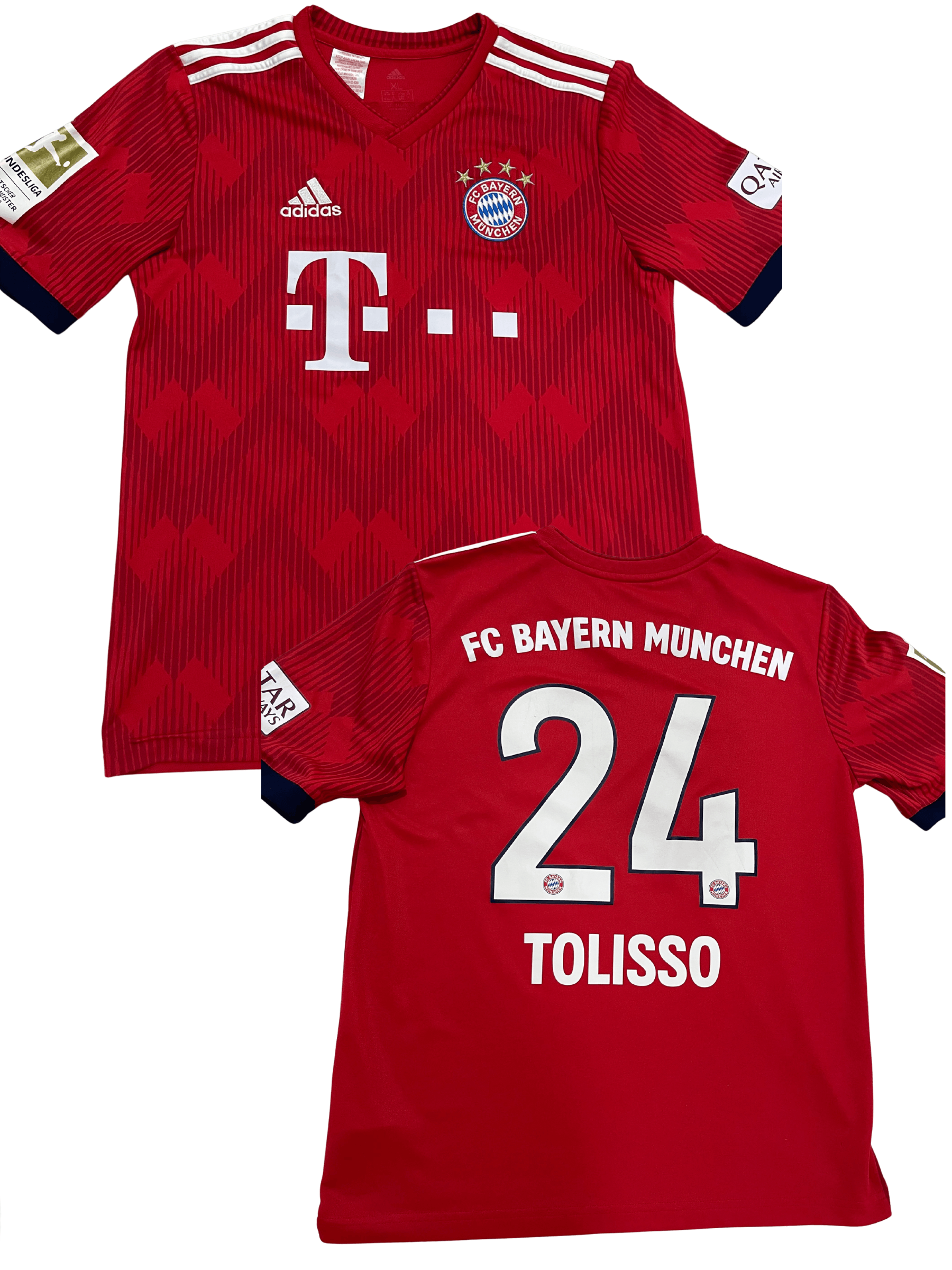 Adidas Adidas Bayern Munich Kids XL 2018/19 Tolisso #24 Red Size US S / EU 44-46 / 1 - 1 Thumbnail