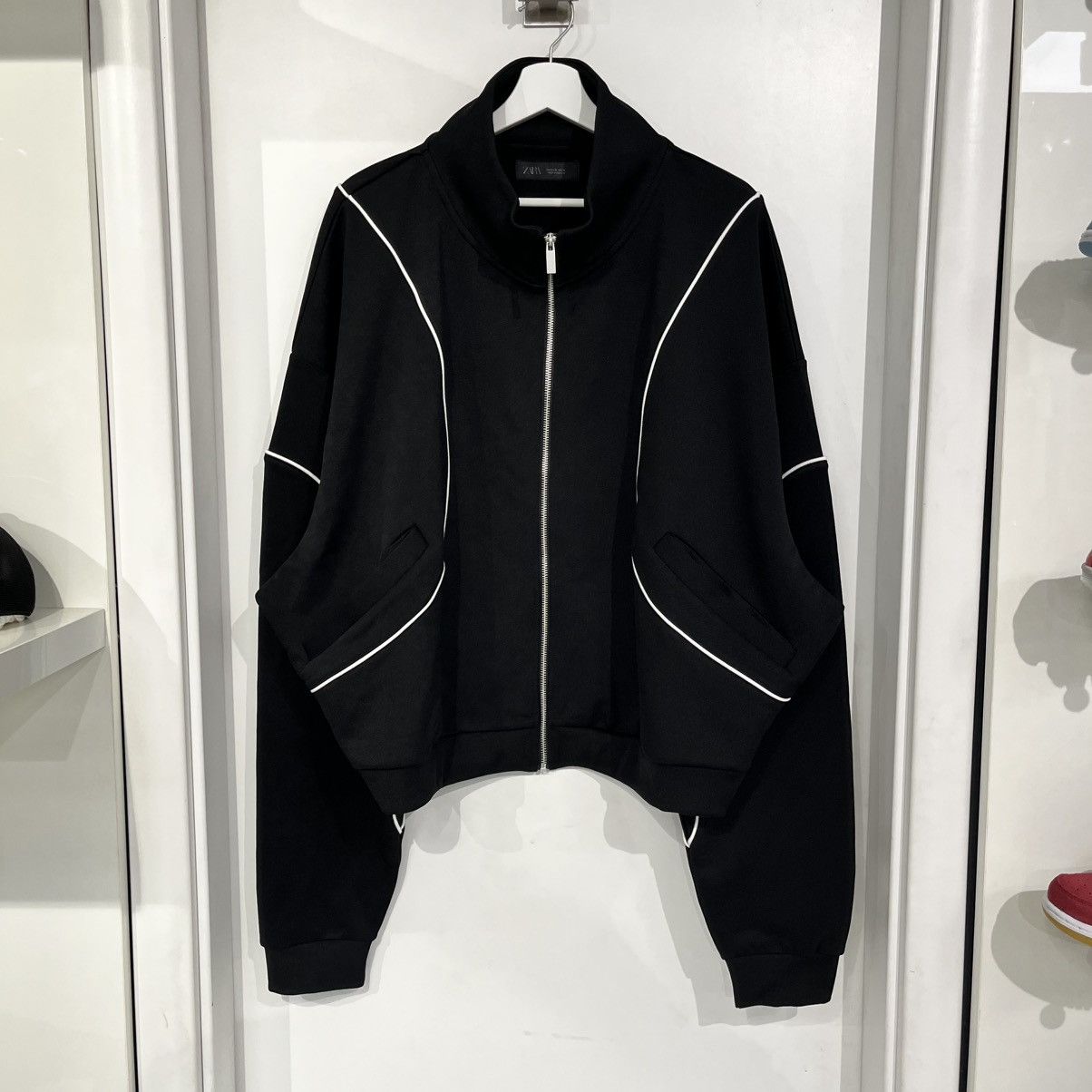 Zara Zara Zip Track Jacket Black Size US XL / EU 56 / 4 - 1 Thumbnail