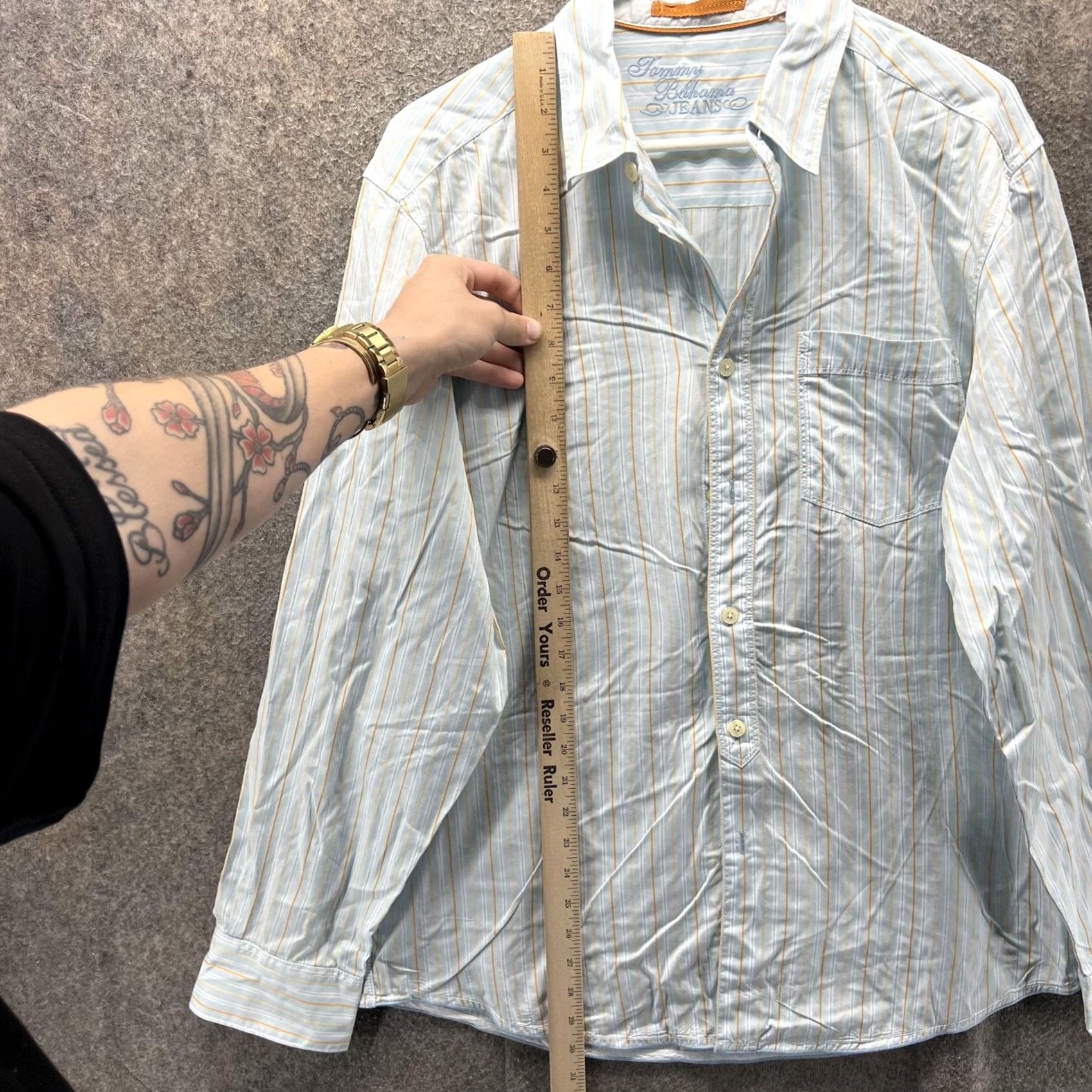 Tommy Bahama Tommy Bahama Jeans Shirt Mens L Blue Stripe Cotton Long Sleeve Button Front Vintage No Size US L / EU 52-54 / 3 - 5 Thumbnail