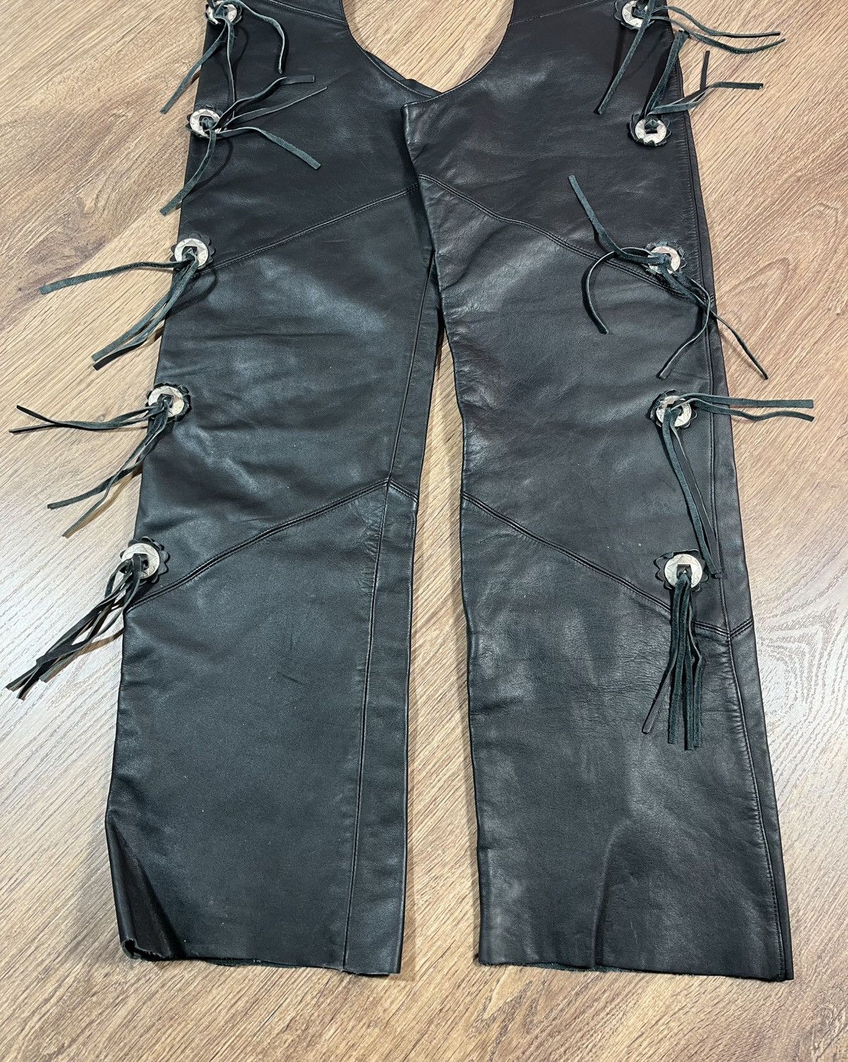 Vintage Vintage Leather Moto Bikers Chaps IXS Rare Size US 34 / EU 50 - 2 Thumbnail