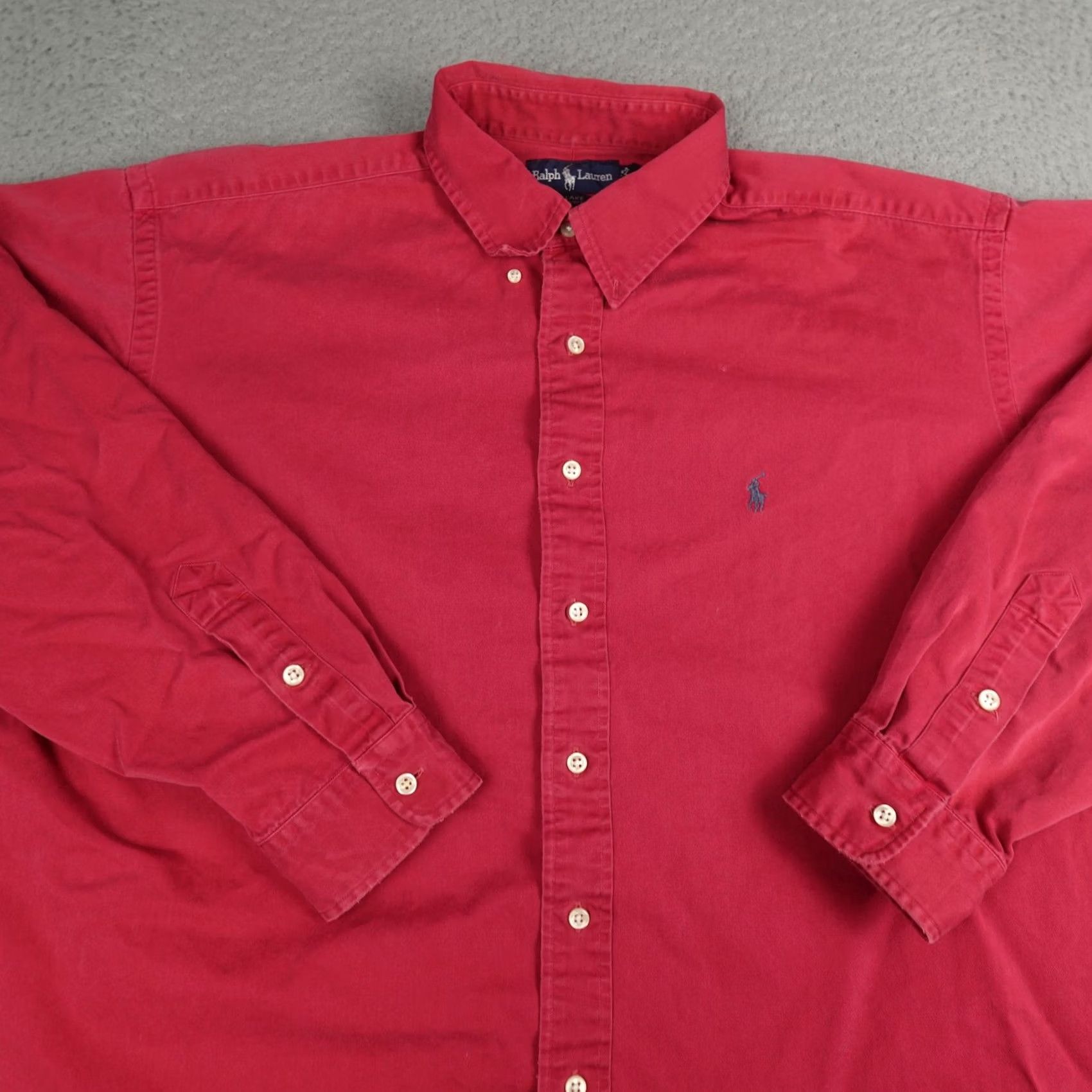Polo Ralph Lauren VINTAGE Polo Ralph Lauren Shirt Mens XL Red Blake Canvas Button Long Sleeve 90s Size US XL / EU 56 / 4 - 4 Thumbnail