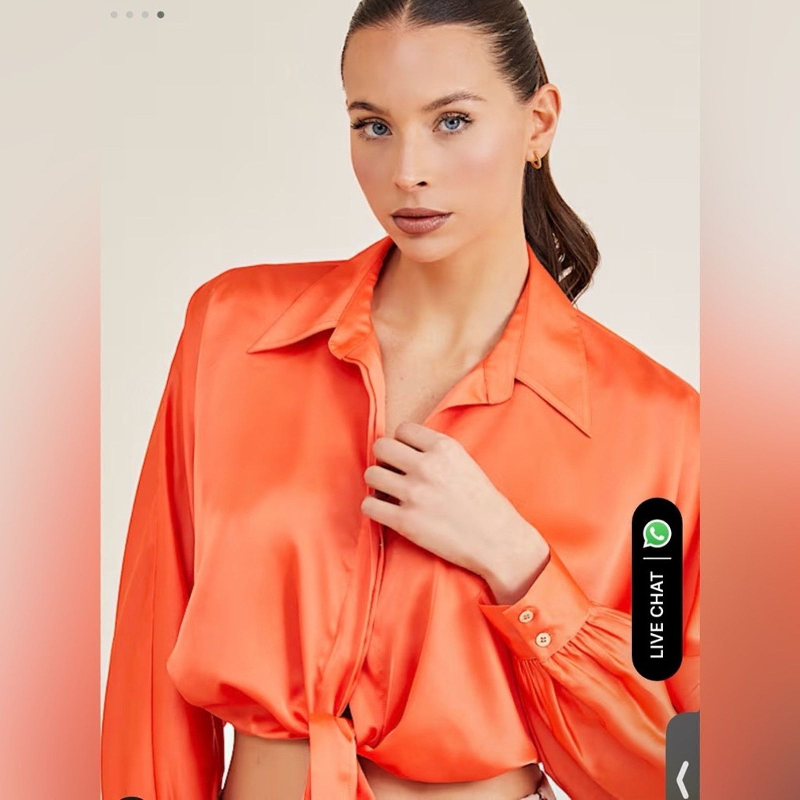 Other New Marciano Women front knot tie blouse size S Size S / US 4 / IT 40 - 3 Thumbnail