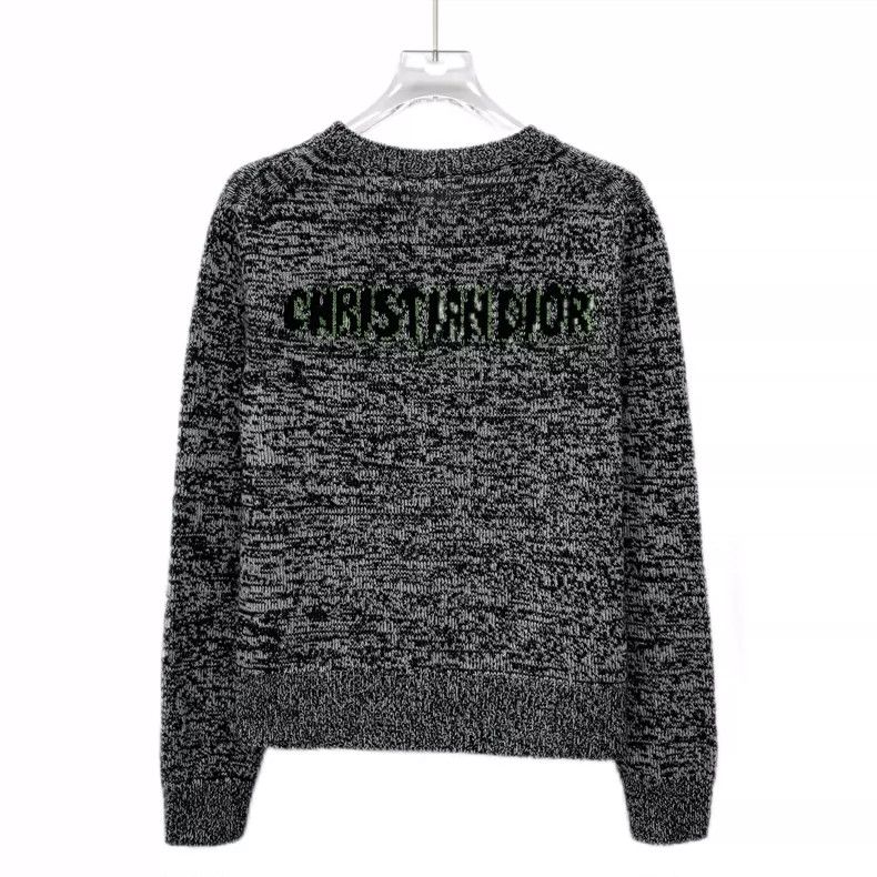 Dior Dior Black and gray love dinosaur inlaid cashmere round-nec Size XS / US 0-2 / IT 36-38 - 2 Thumbnail