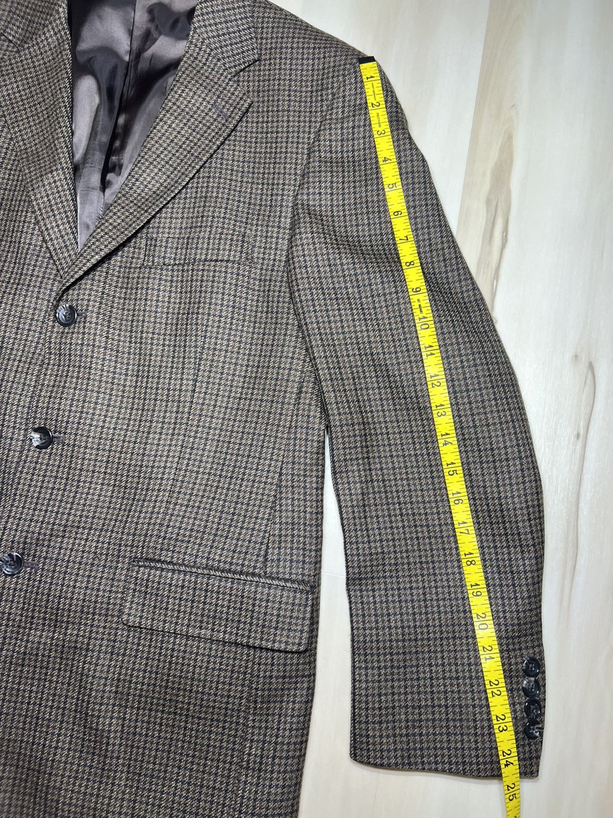 Stafford Stafford Essential Mens 40R Brown Houndstooth 3 Button Size 40R - 7 Thumbnail