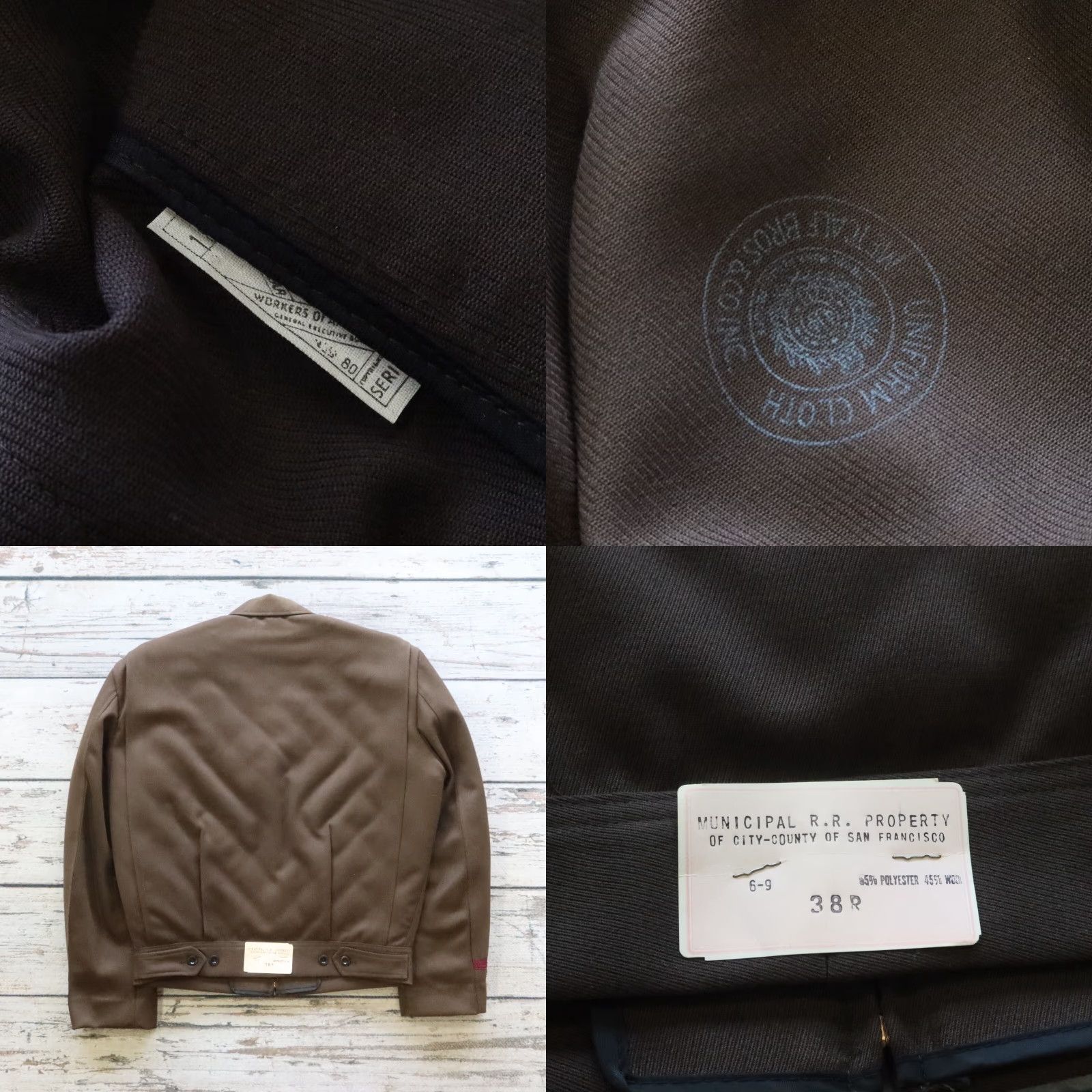 Vintage VINTAGE Muni SF Uniform Jacket Mens Shirt 38R Brown Bomber Jacket 38R United States Size US XXS / EU 40 - 10 Thumbnail