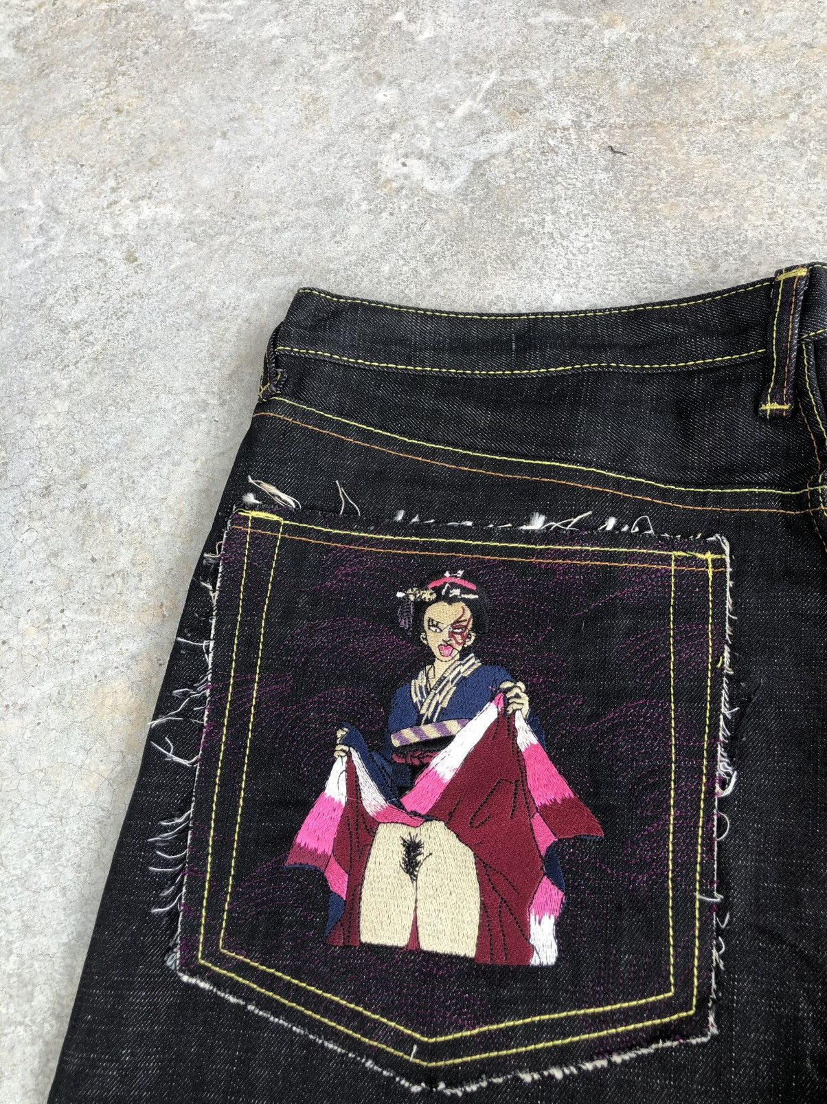 RMC Jeans Red Monkey Company Embroidered Jeans Baggy Jeans Size US 37 - 15 Thumbnail
