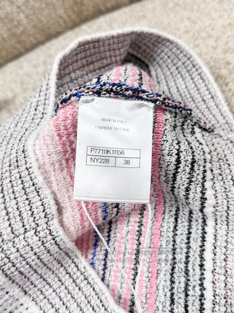 Chanel Chanel Pink blue and white striped knitted vest Size XS / US 0-2 / IT 36-38 - 6 Thumbnail